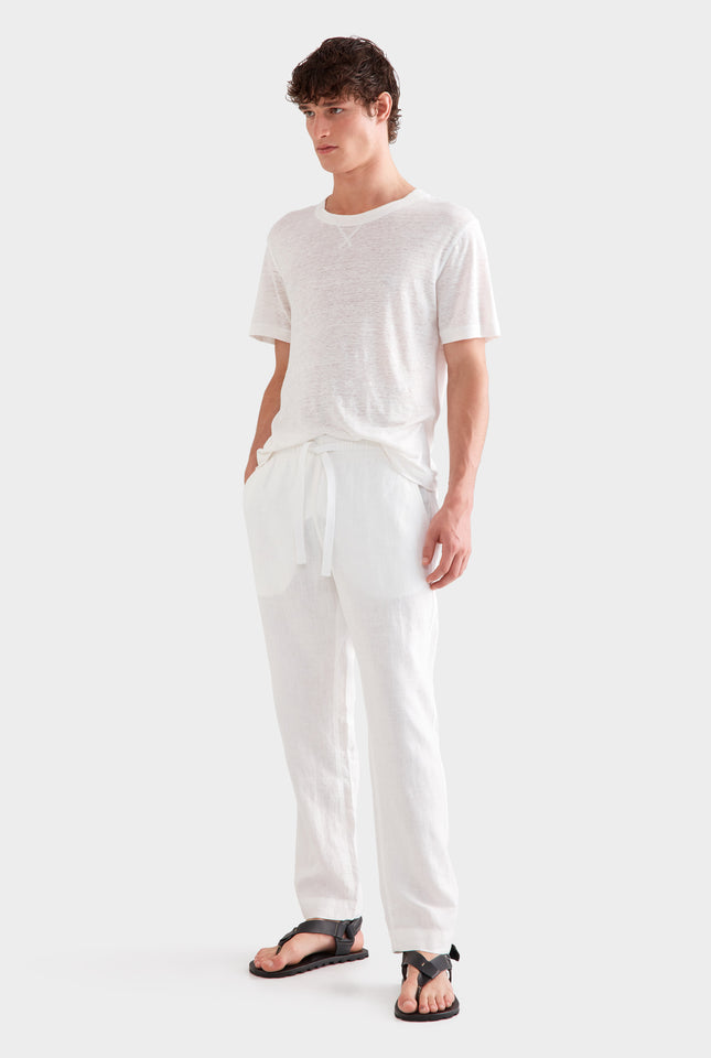 Linen Lounge Pant - White