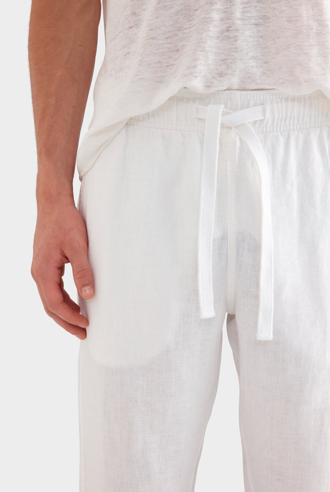 Linen Lounge Pant - White