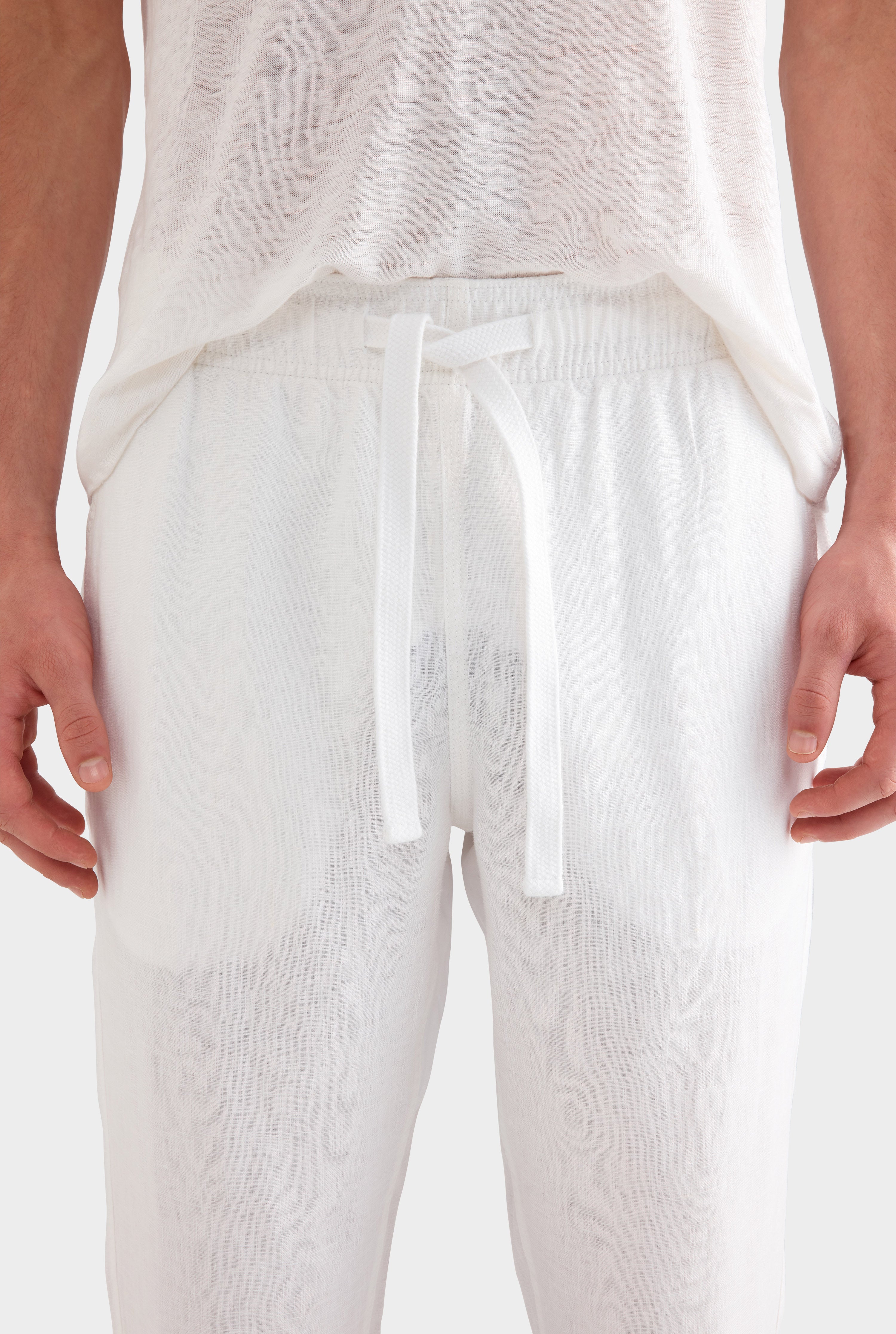 Linen Lounge Pant - White