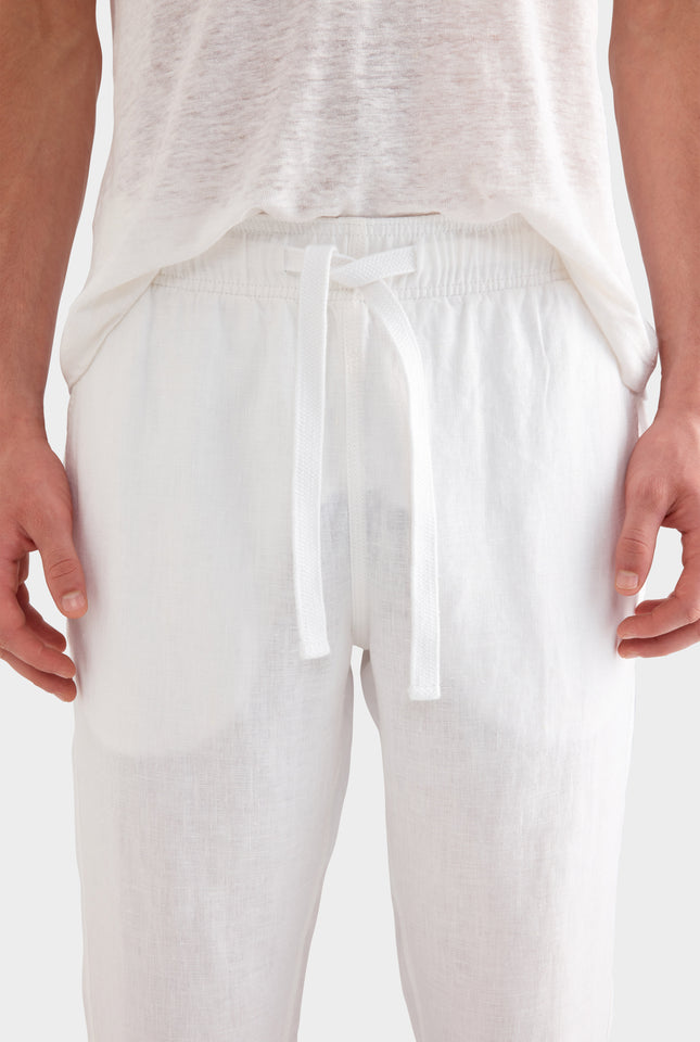 Linen Lounge Pant - White