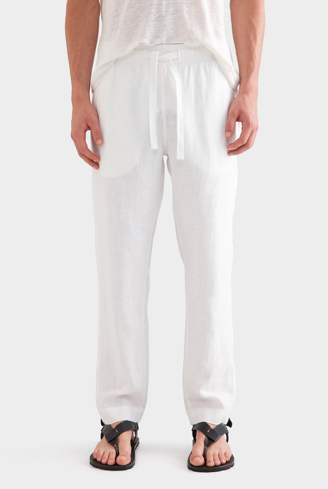 Linen Lounge Pant - White