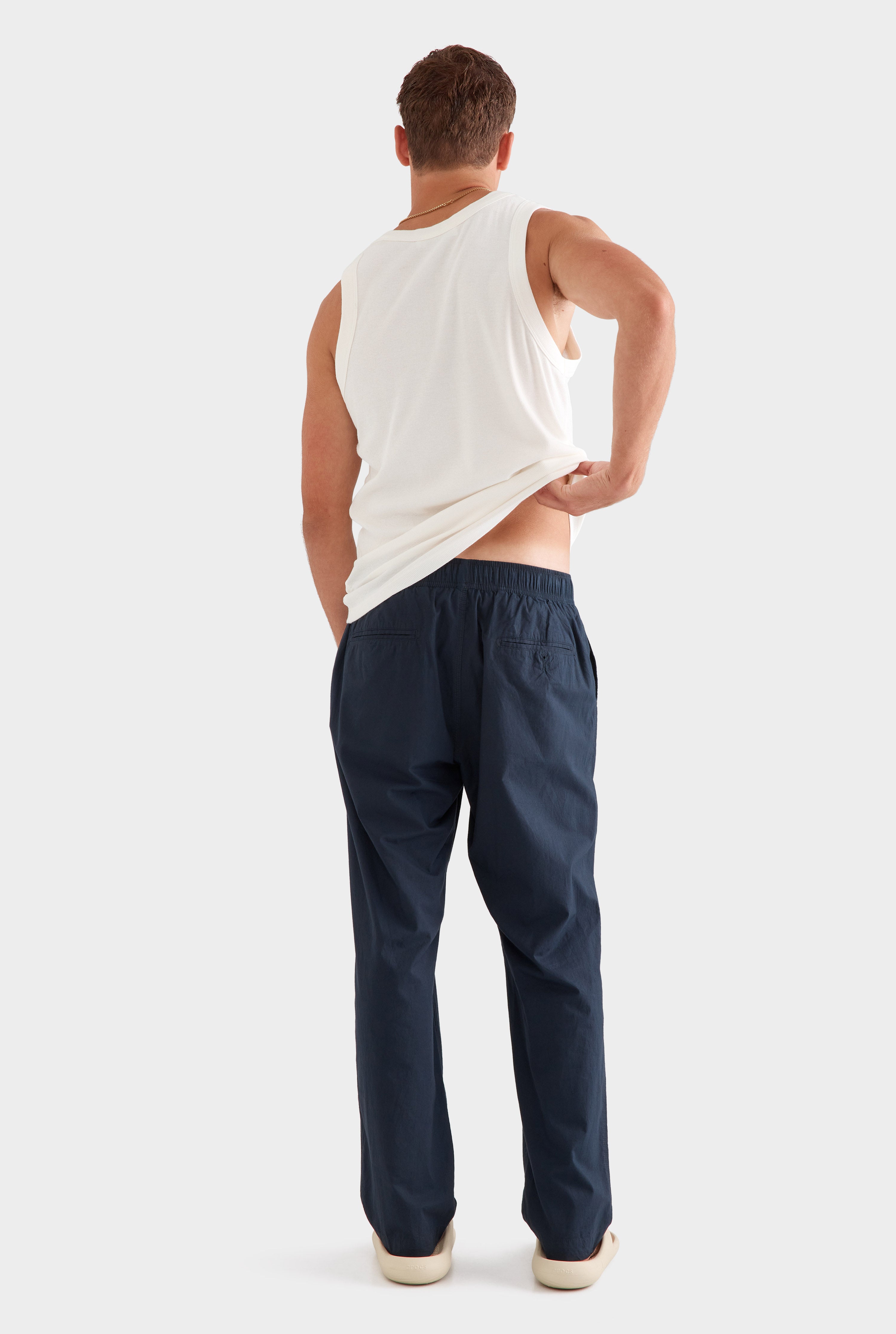 Relaxed Poplin Pant - Navy