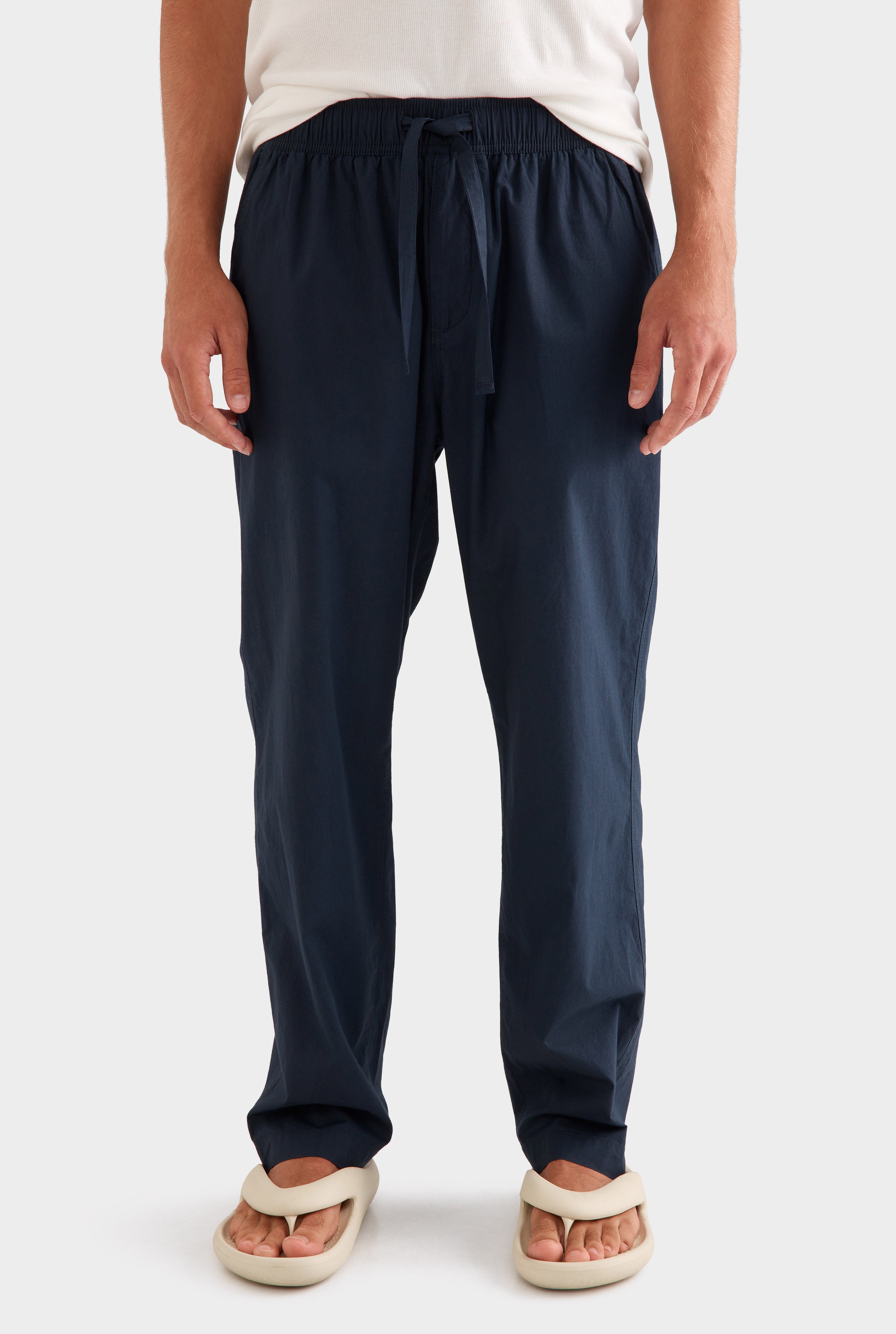 Relaxed Poplin Pant - Navy