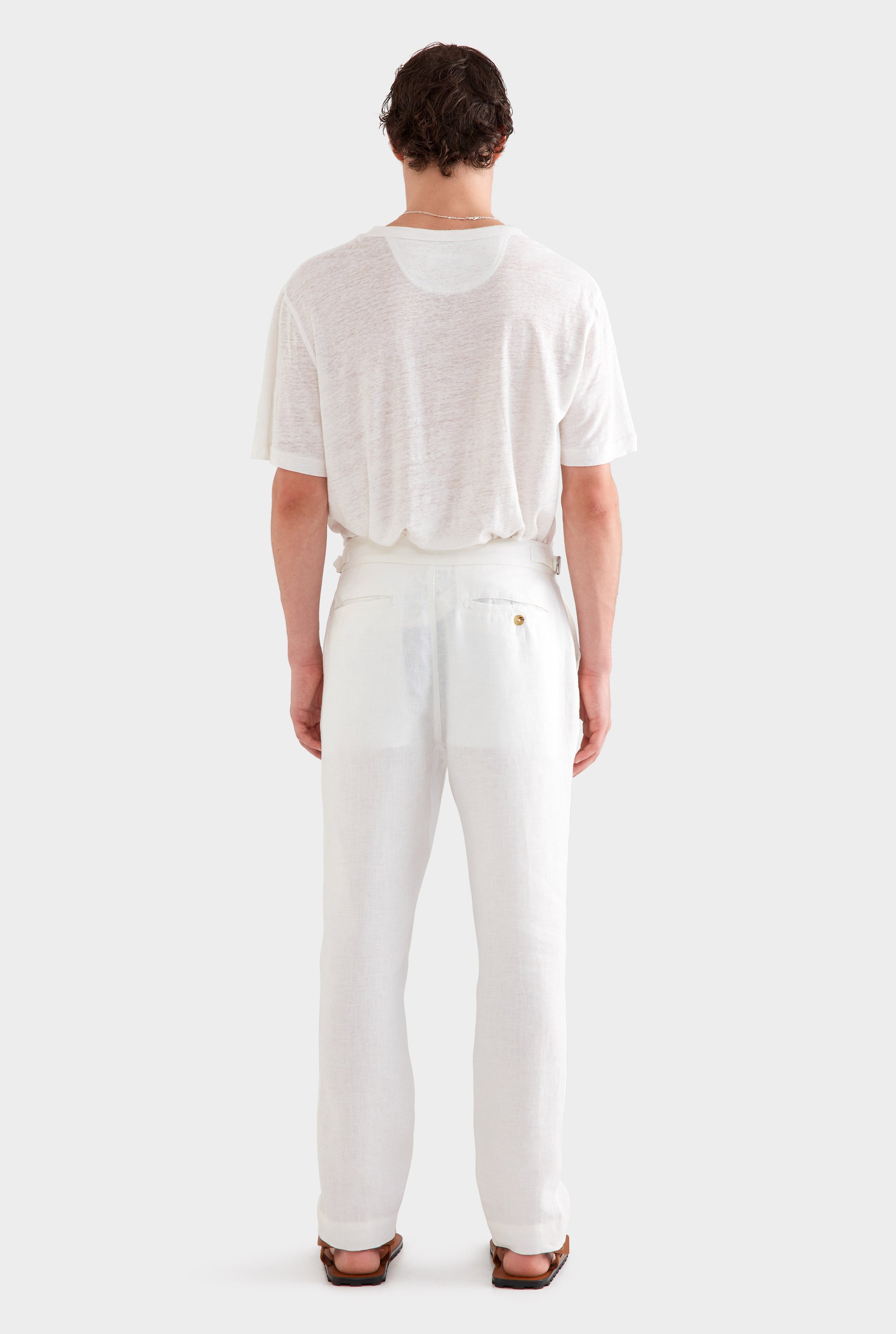 Side Tab Trouser - White