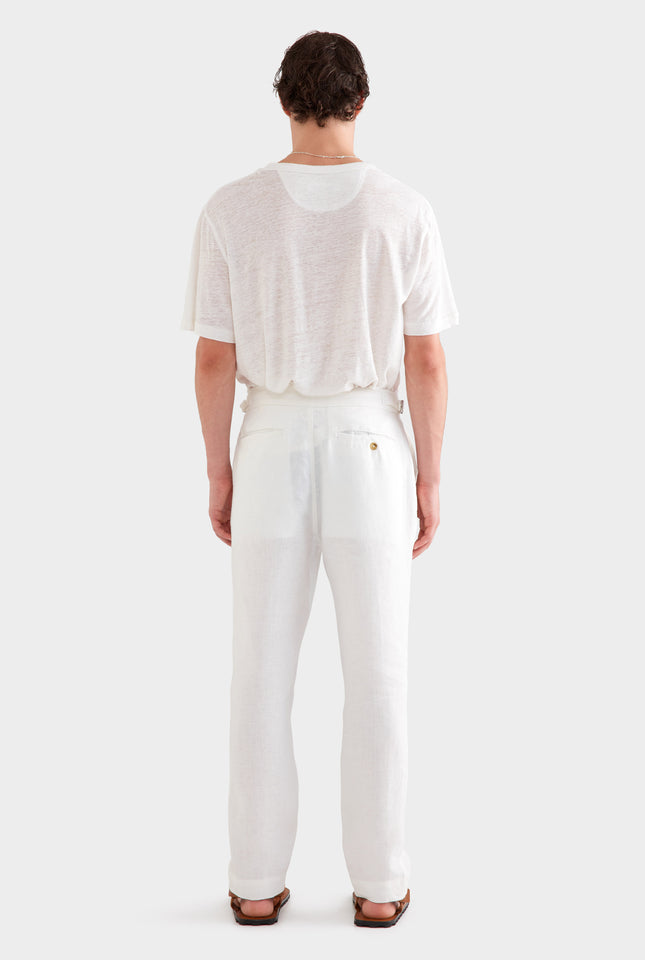 Side Tab Trouser - White
