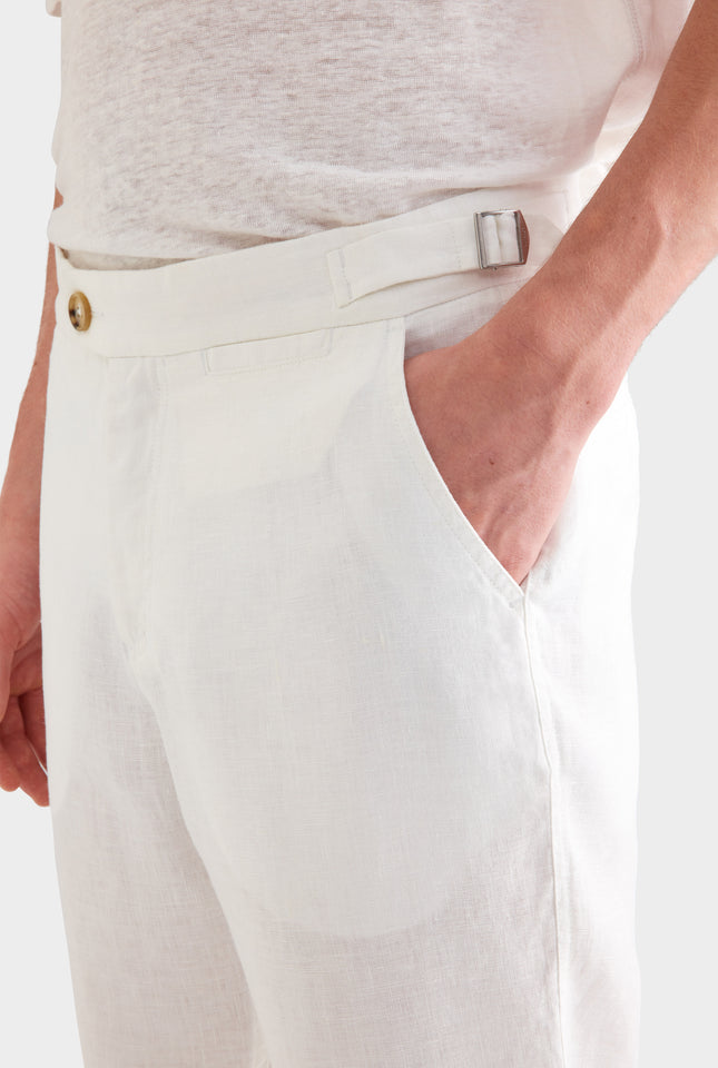 Side Tab Trouser - White