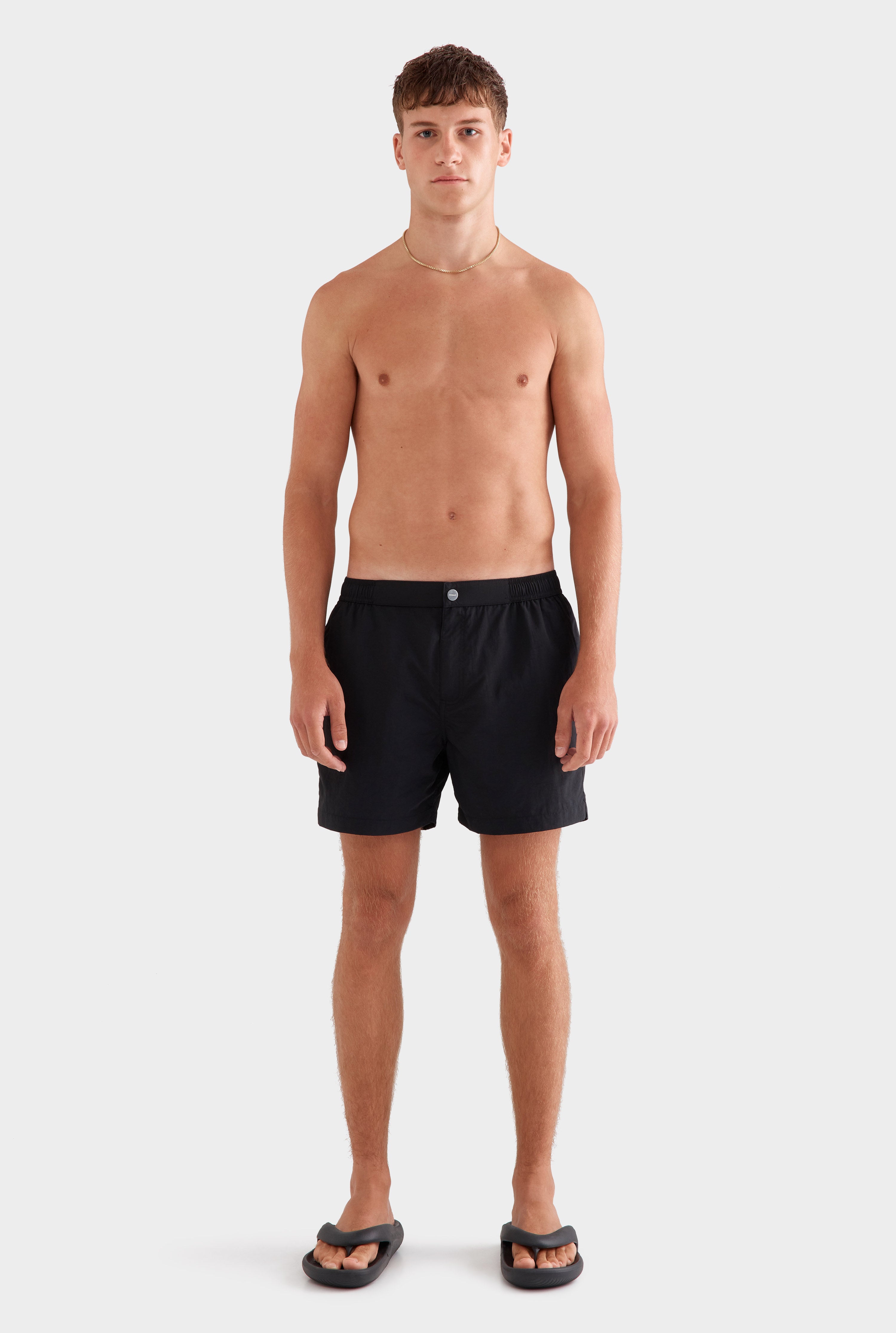 Solid Snaplock Swim Short - Black