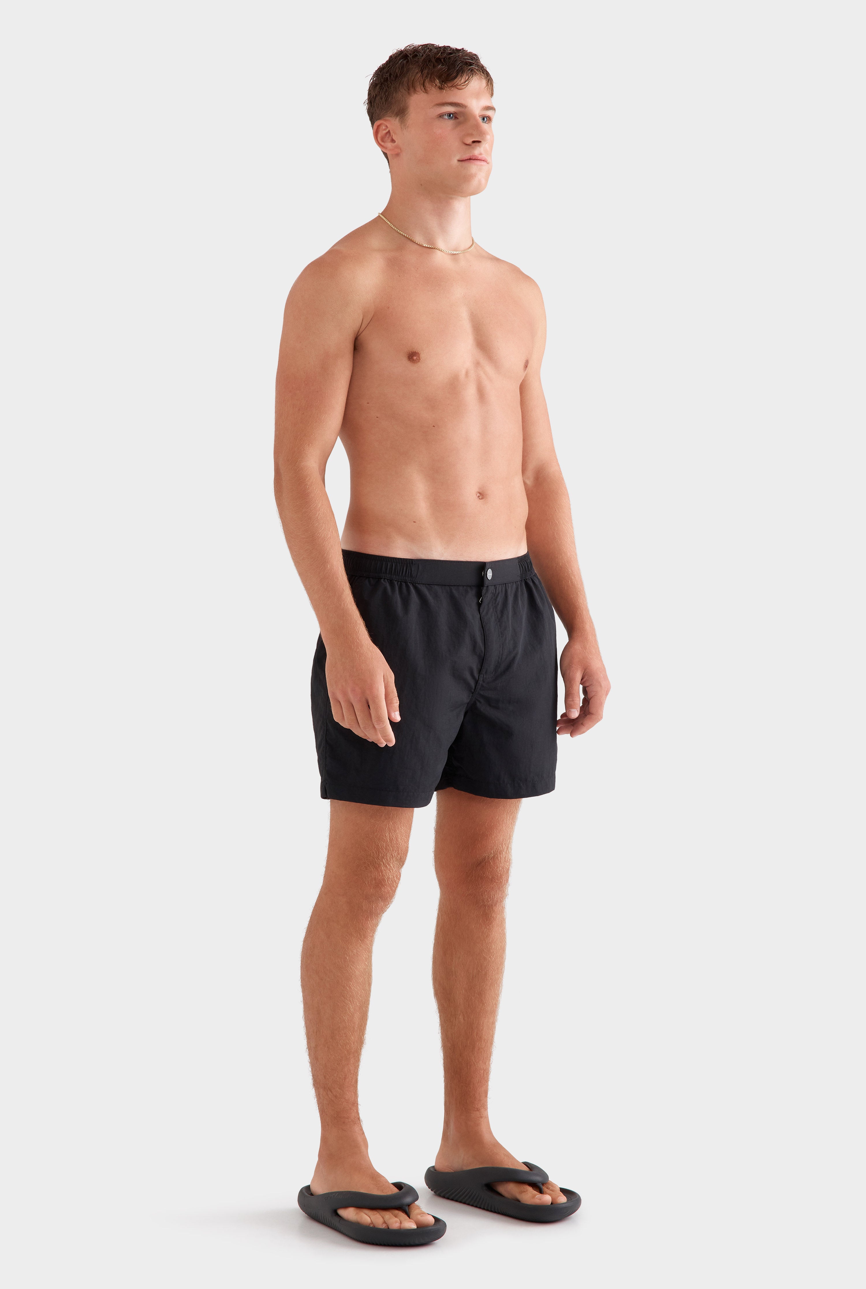 Solid Snaplock Swim Short - Black