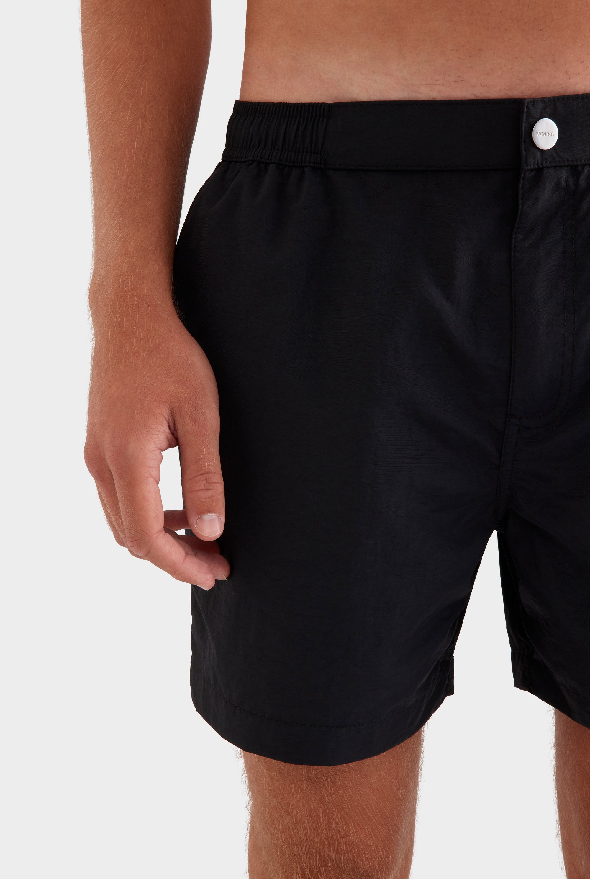 Solid Snaplock Swim Short - Black