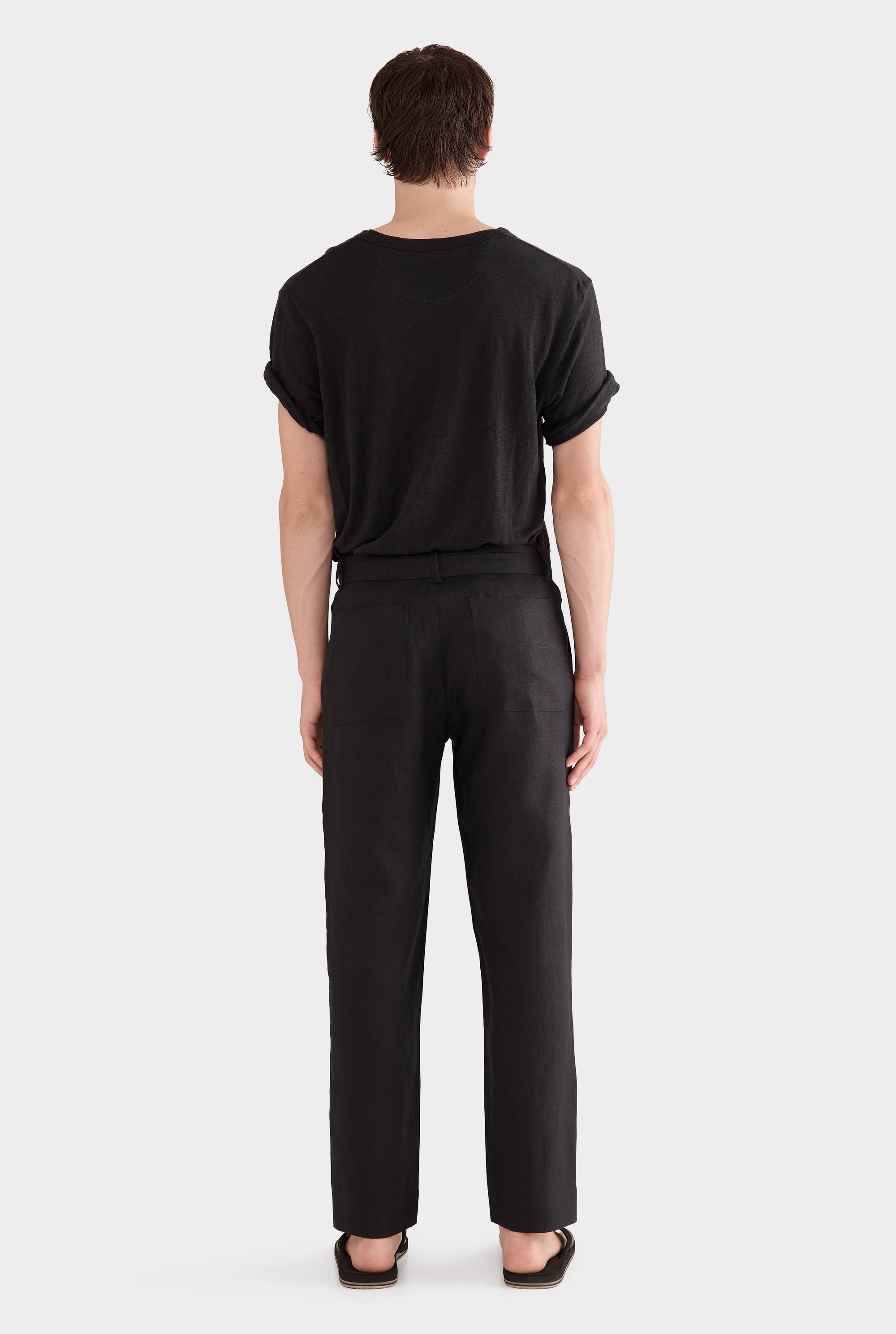 Tailored Linen Trouser - Black