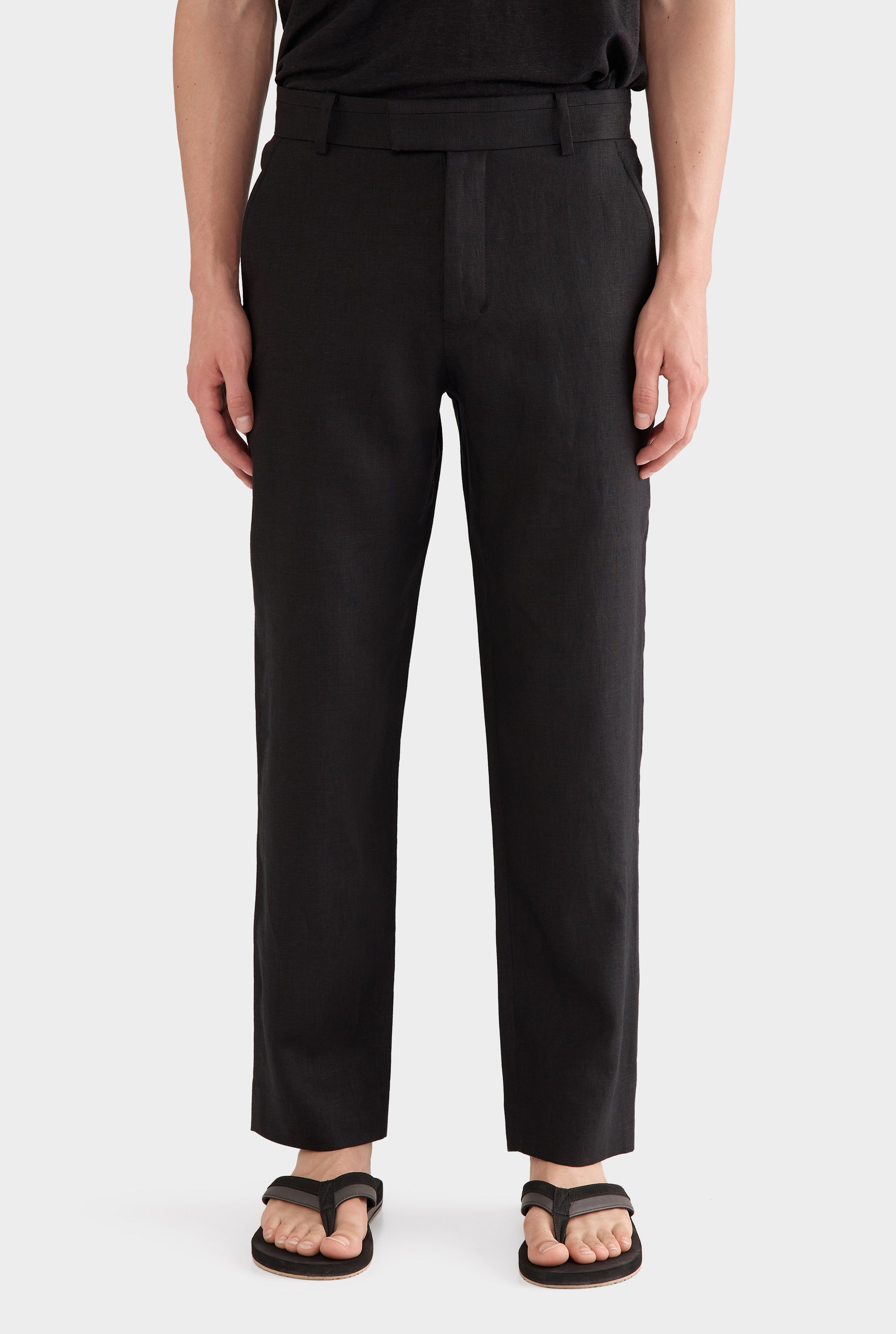 Tailored Linen Trouser - Black