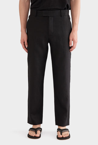 Tailored Linen Trouser - Black