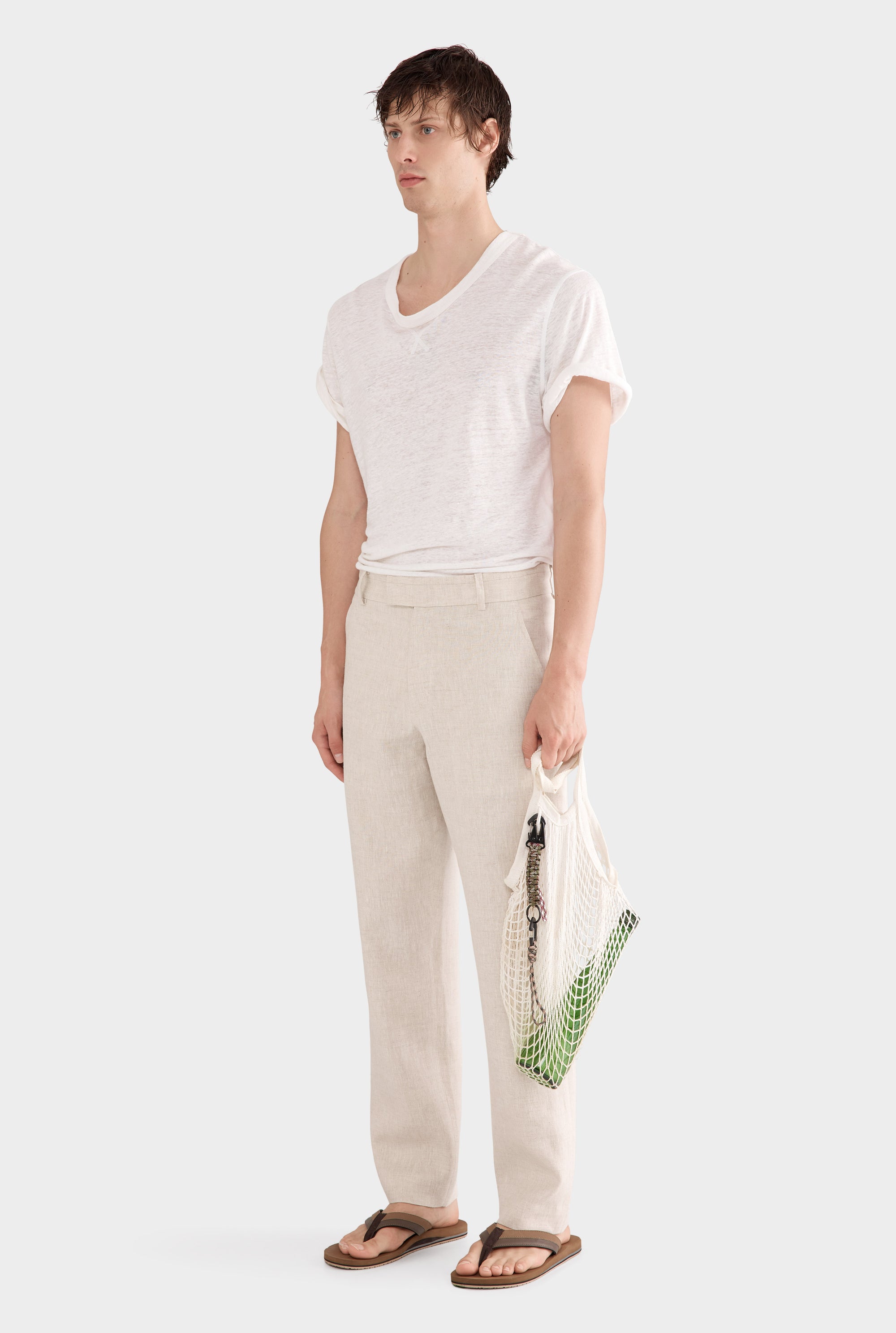 Tailored Linen Trouser - Sand