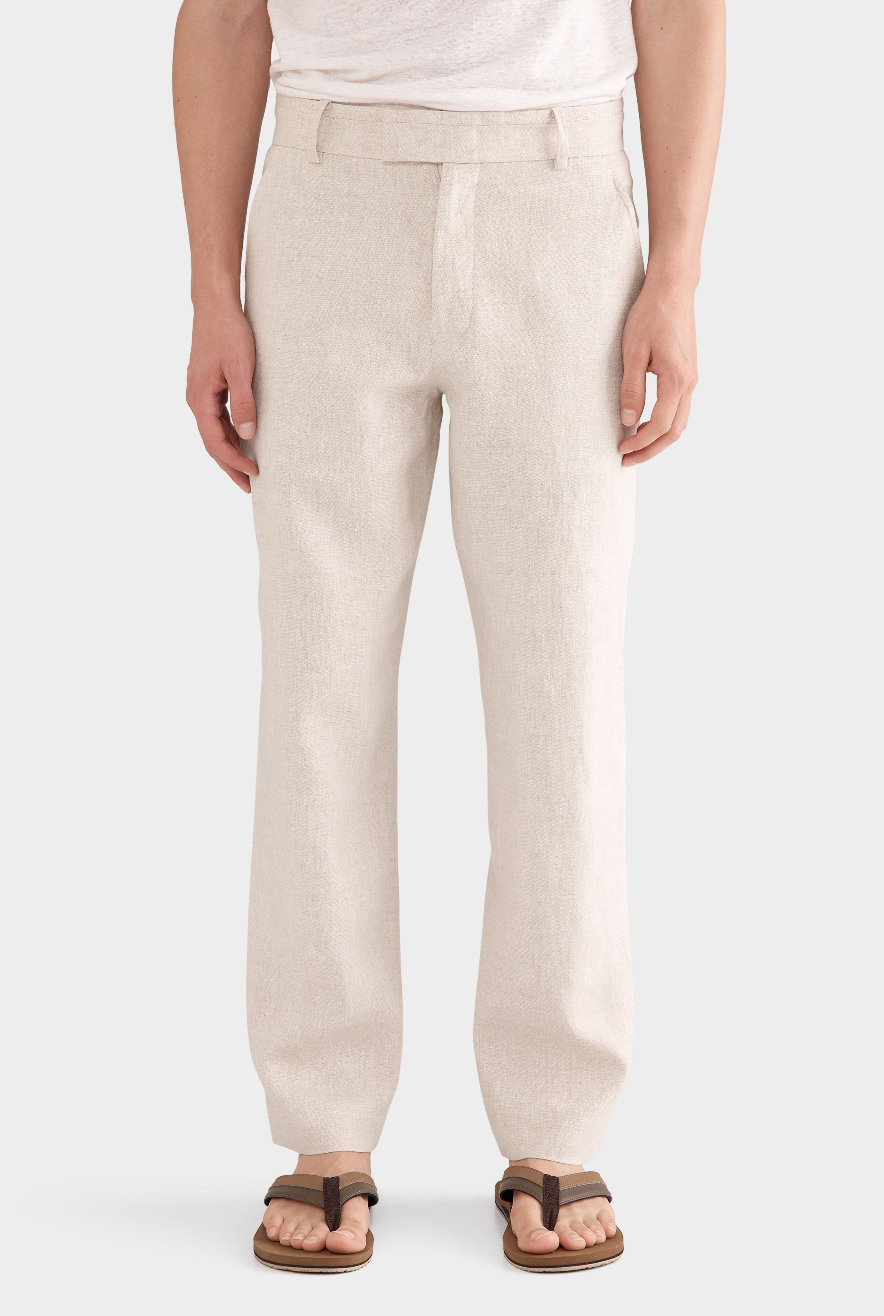 Tailored Linen Trouser - Sand