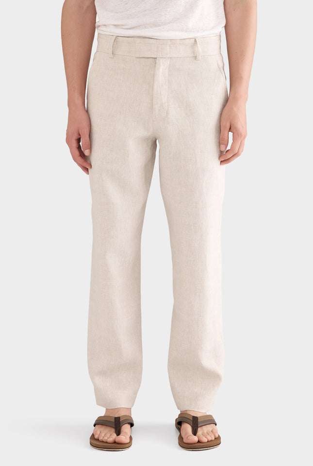 Tailored Linen Trouser - Sand