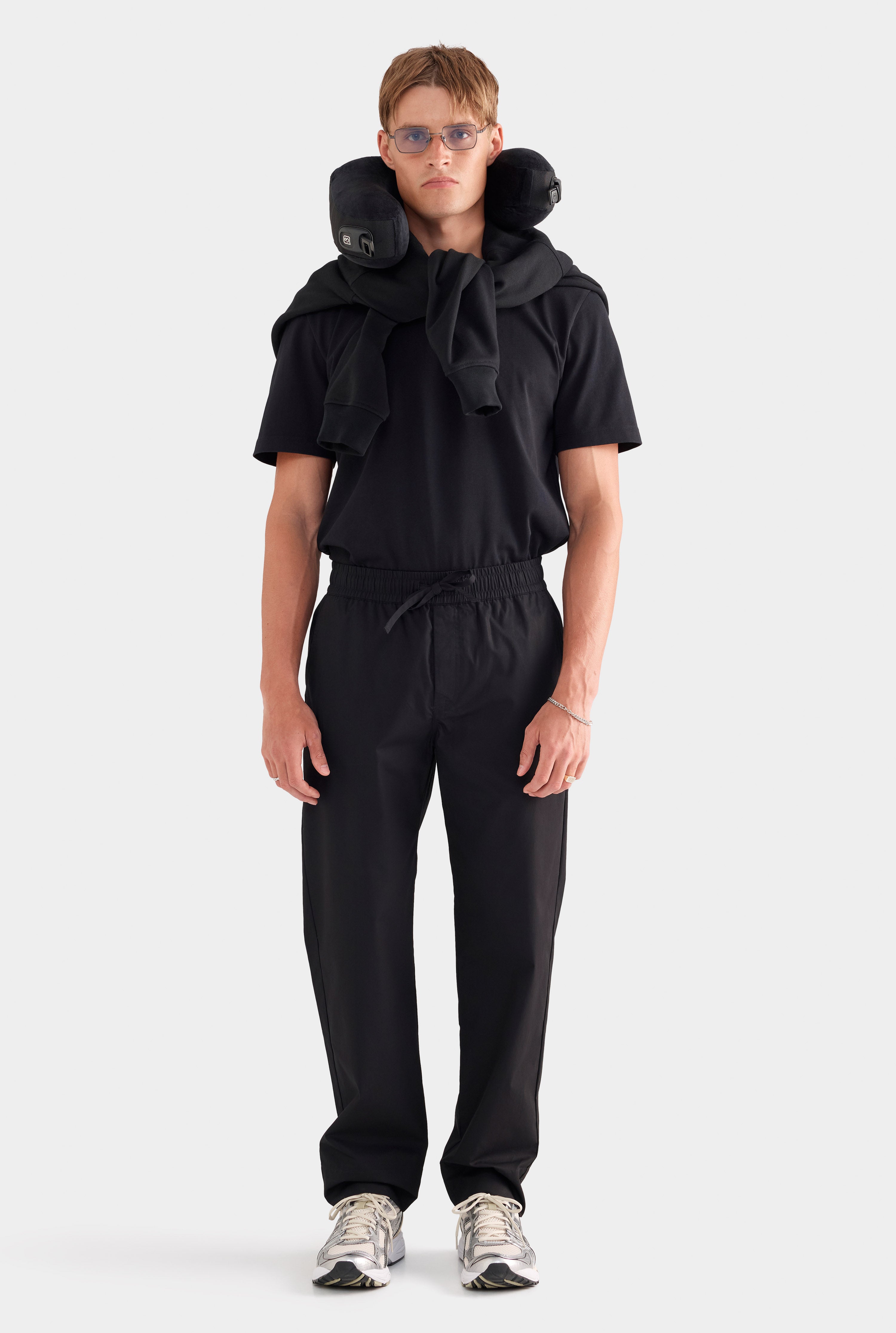 Cotton Poplin Trouser - Black