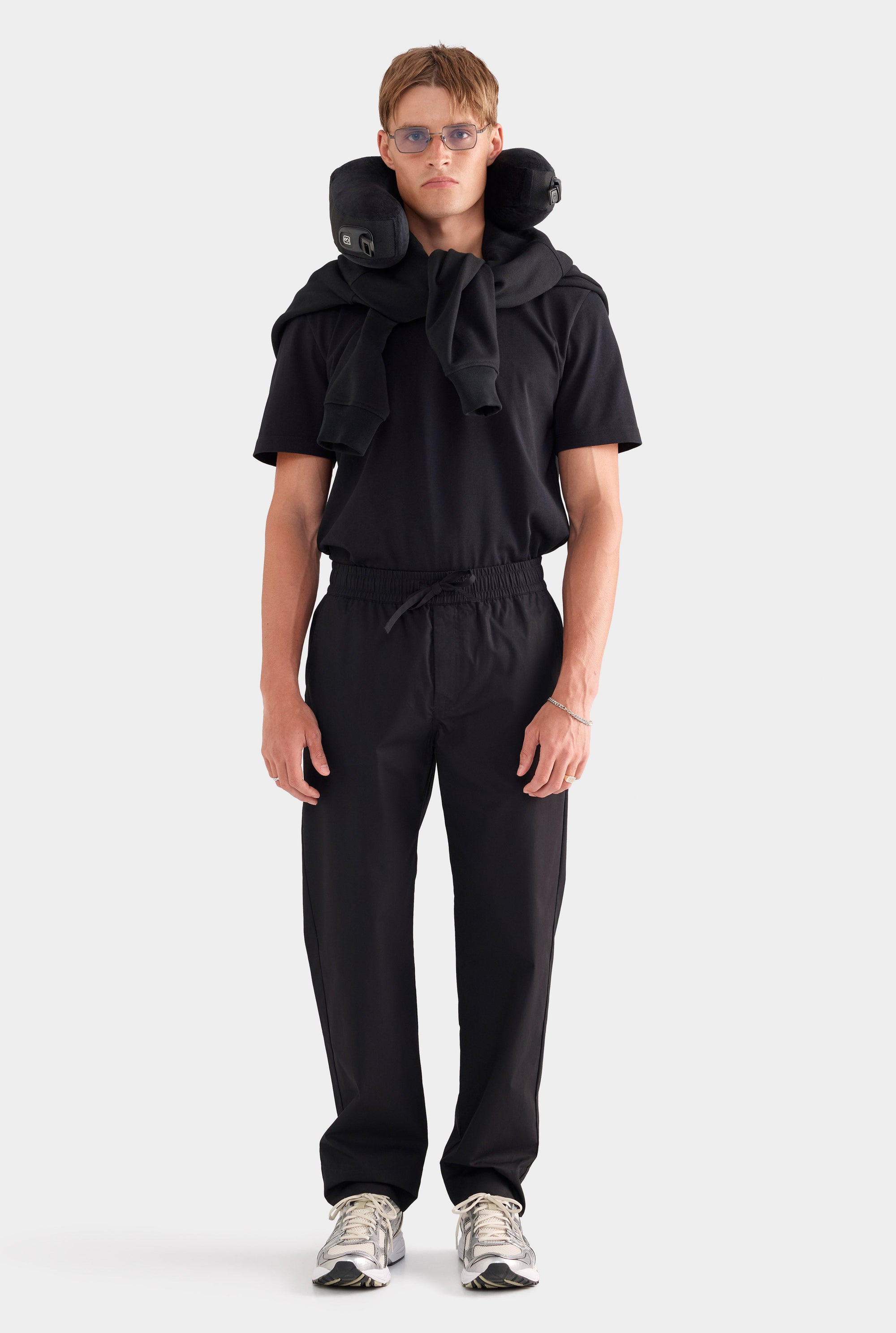 Cotton Poplin Trouser - Black