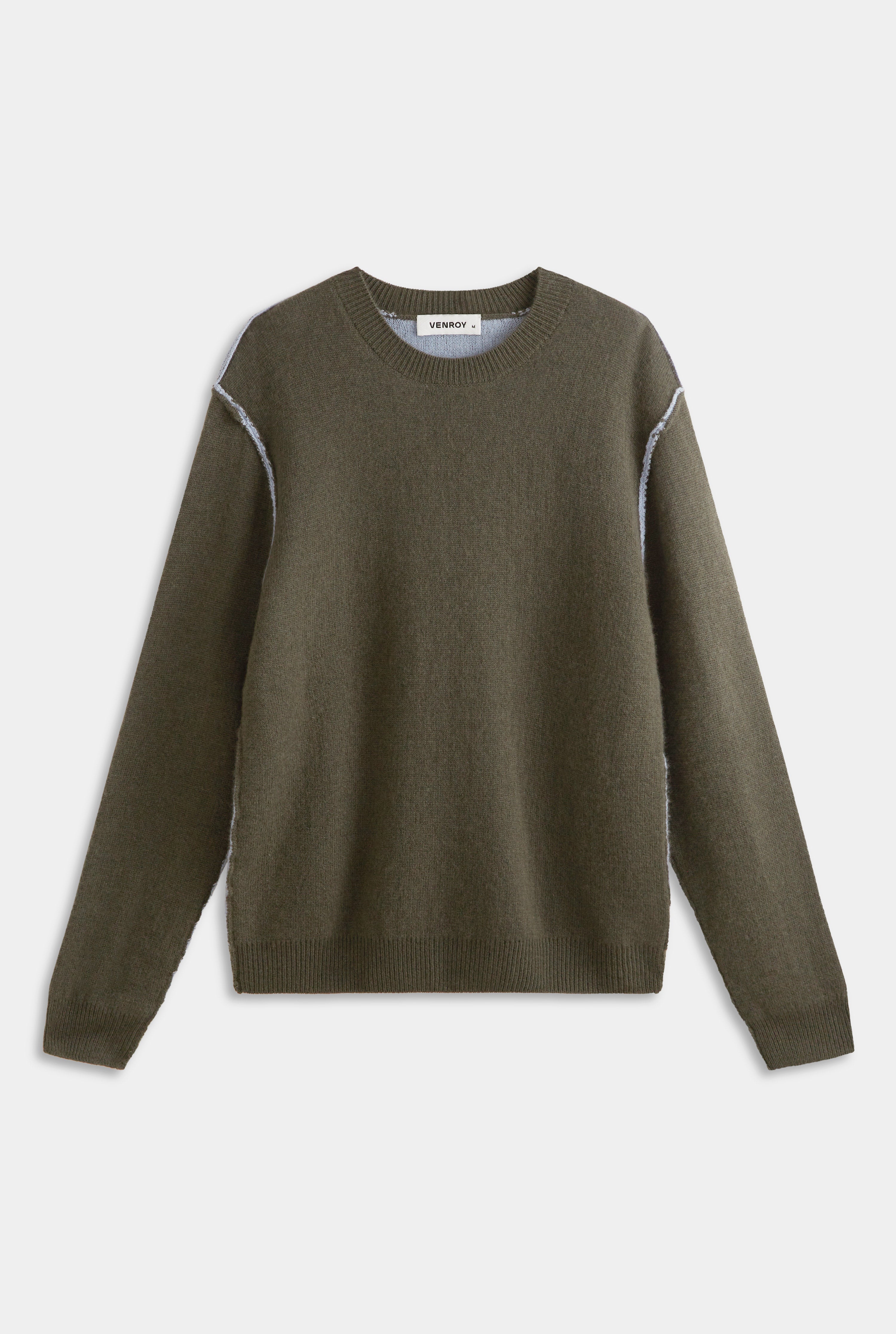 Exposed Seam Cashmere Sweater - Juniper/Sky