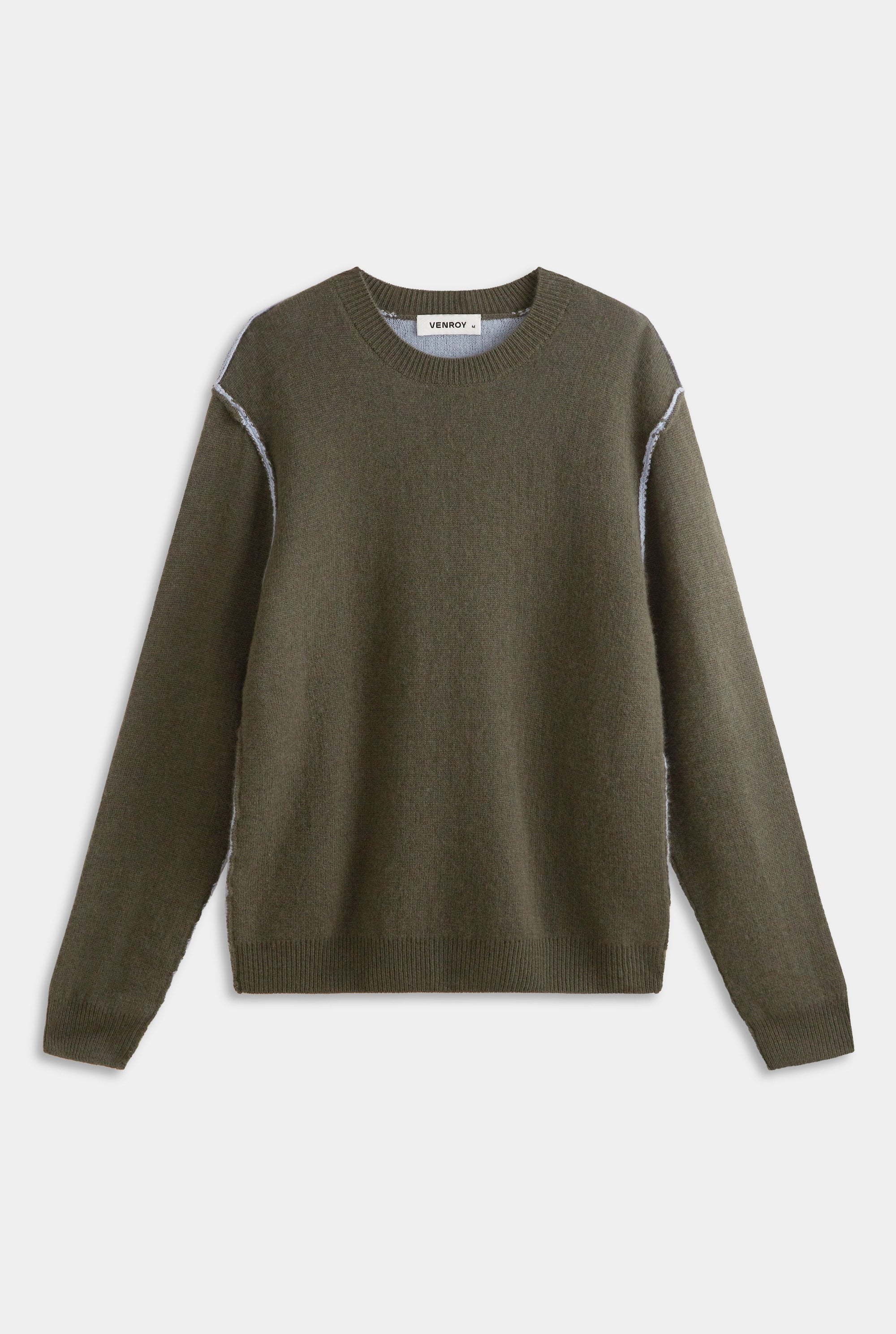 Exposed Seam Cashmere Sweater - Juniper/Sky