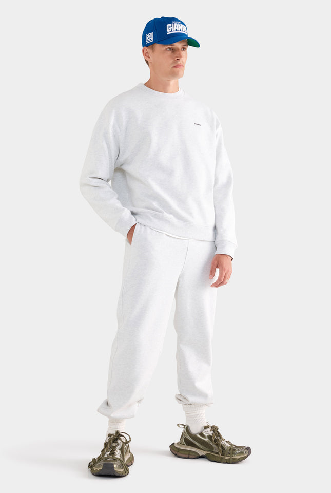 Fleece Track Crewneck - Light Grey Marl