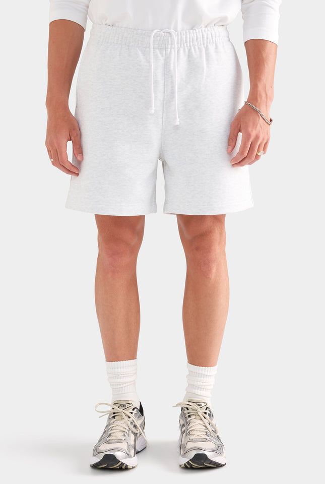 Fleece Track Short - Light Grey Marl