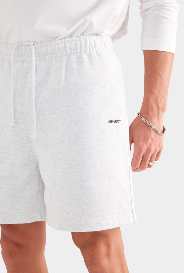 Fleece Track Short - Light Grey Marl