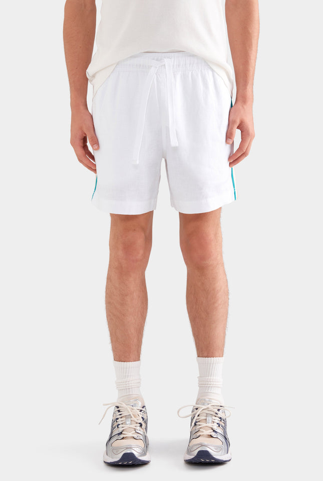 Lounge Short - Off White/Teal Orange Stripe Tape