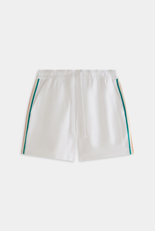 Lounge Short - Off White/Teal Orange Stripe Tape