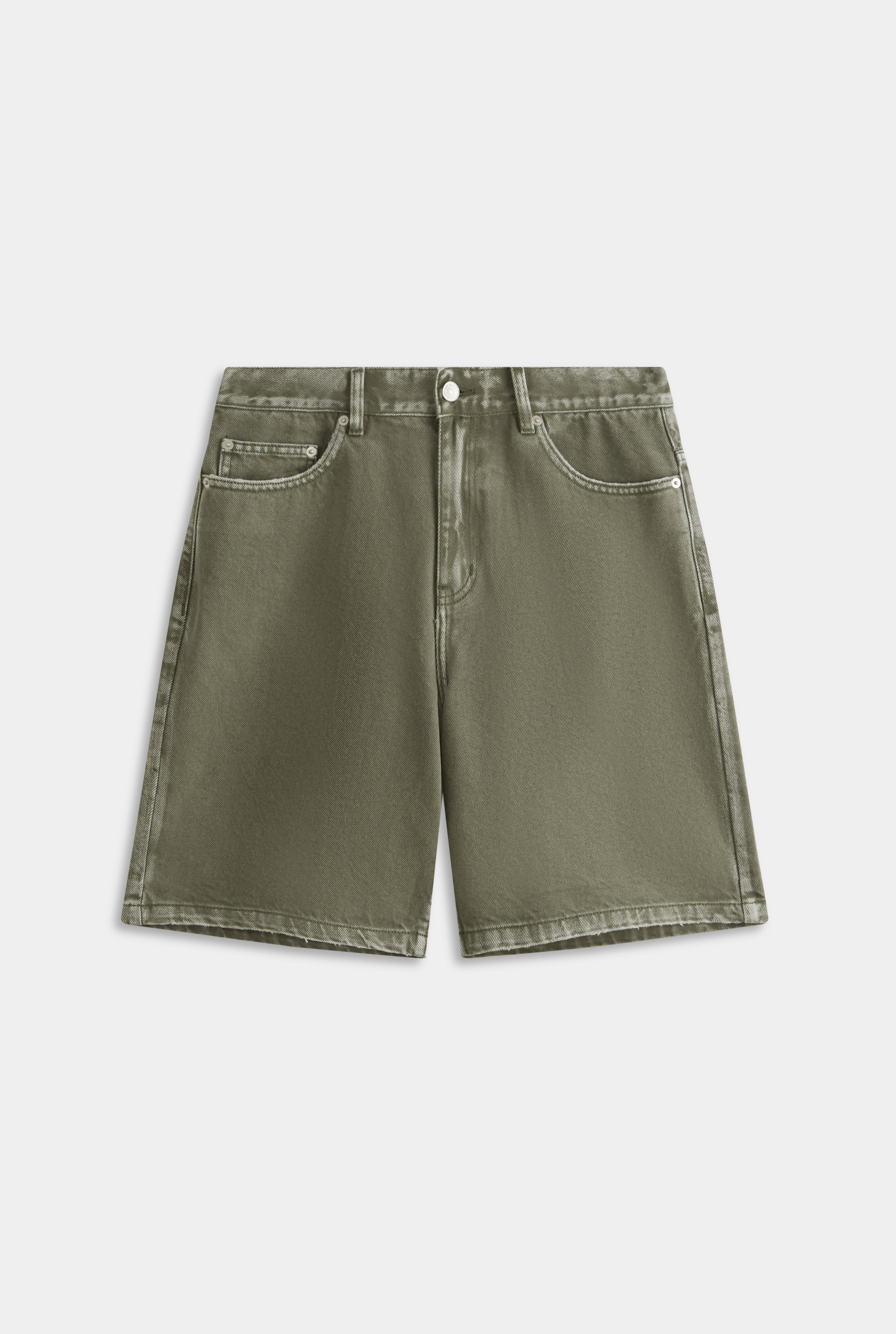 Pigment Dyed Denim Bermuda Short - Smokey Olive