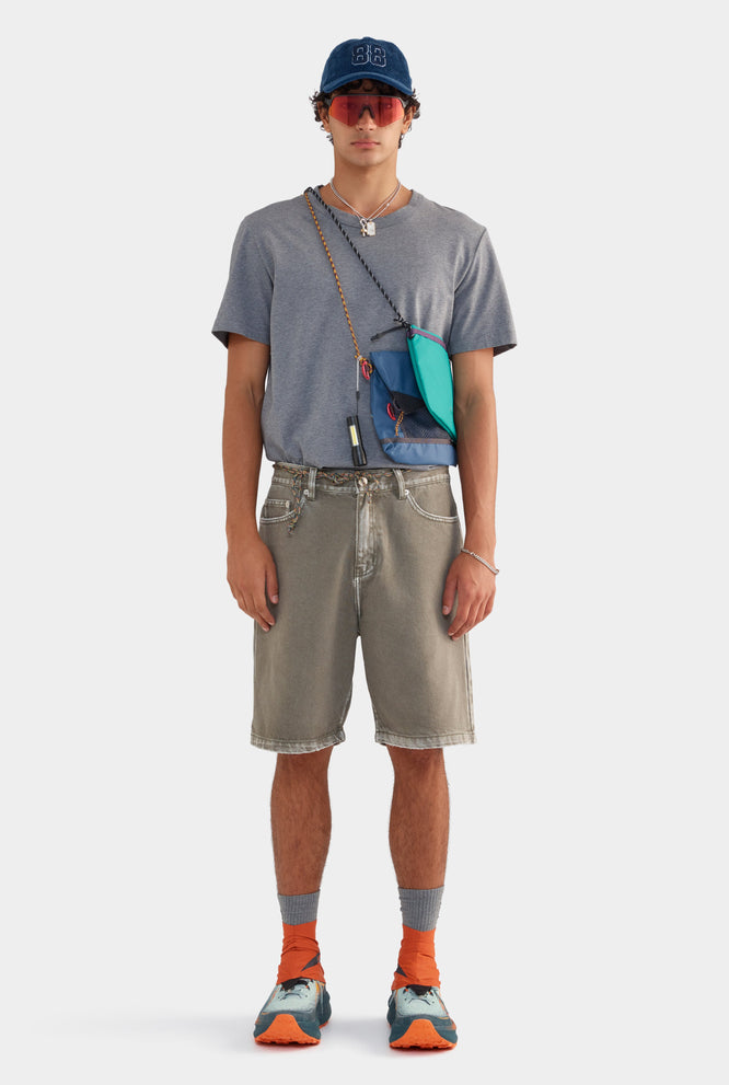 Pigment Dyed Denim Bermuda Short - Smokey Olive