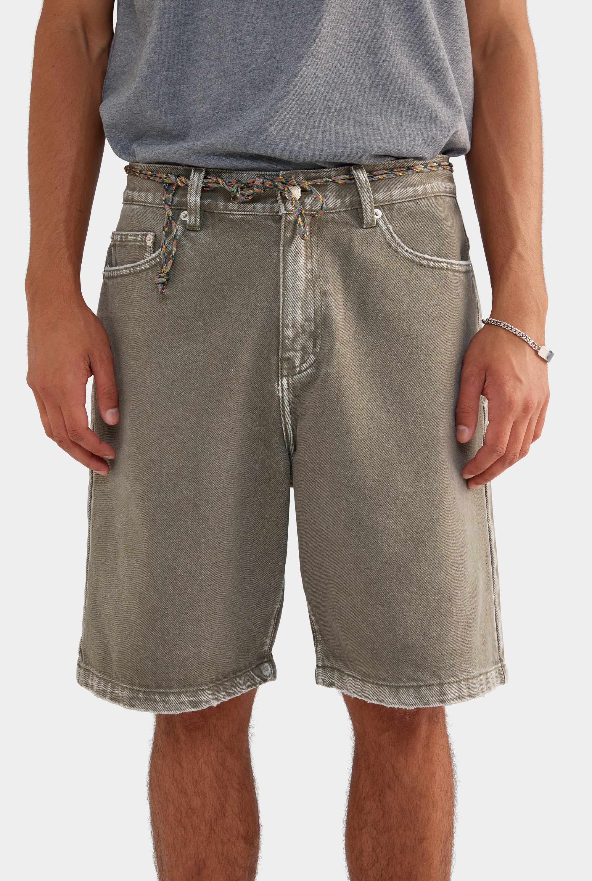 Pigment Dyed Denim Bermuda Short - Smokey Olive
