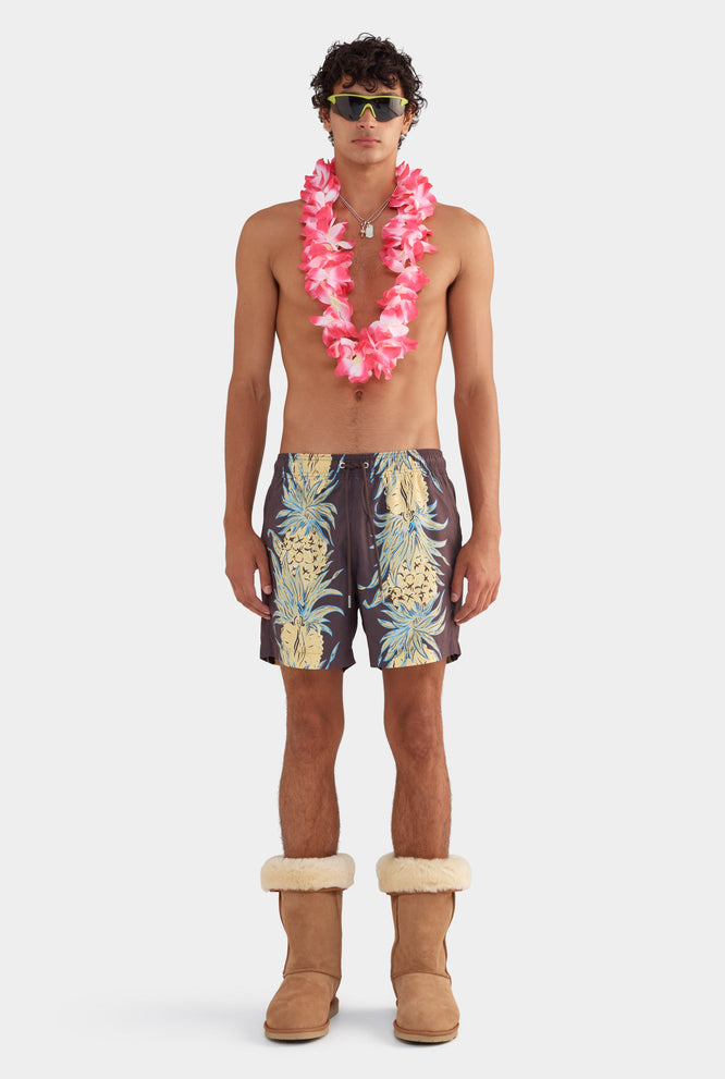 Printed Swim Short - Pineapple Print