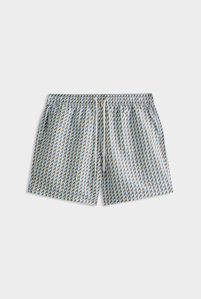 Printed Swim Short - Powder Blue/Chestnut V Monogram