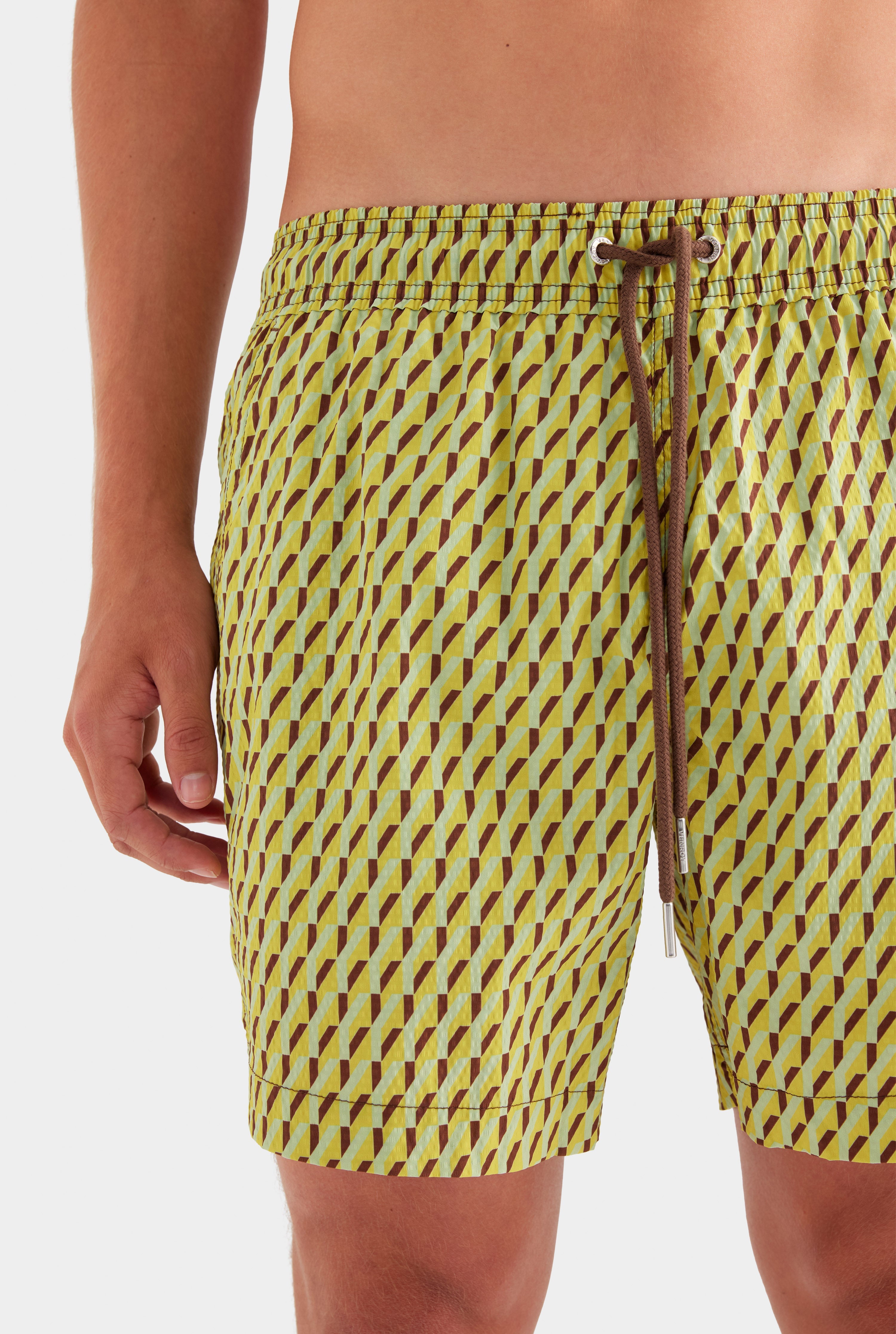 Printed Swim Short - Dijon/Lime V Monogram