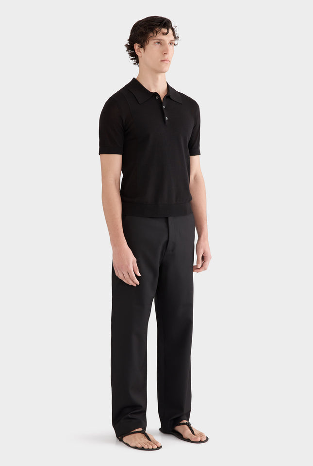 Tailored Wool Trouser - Black