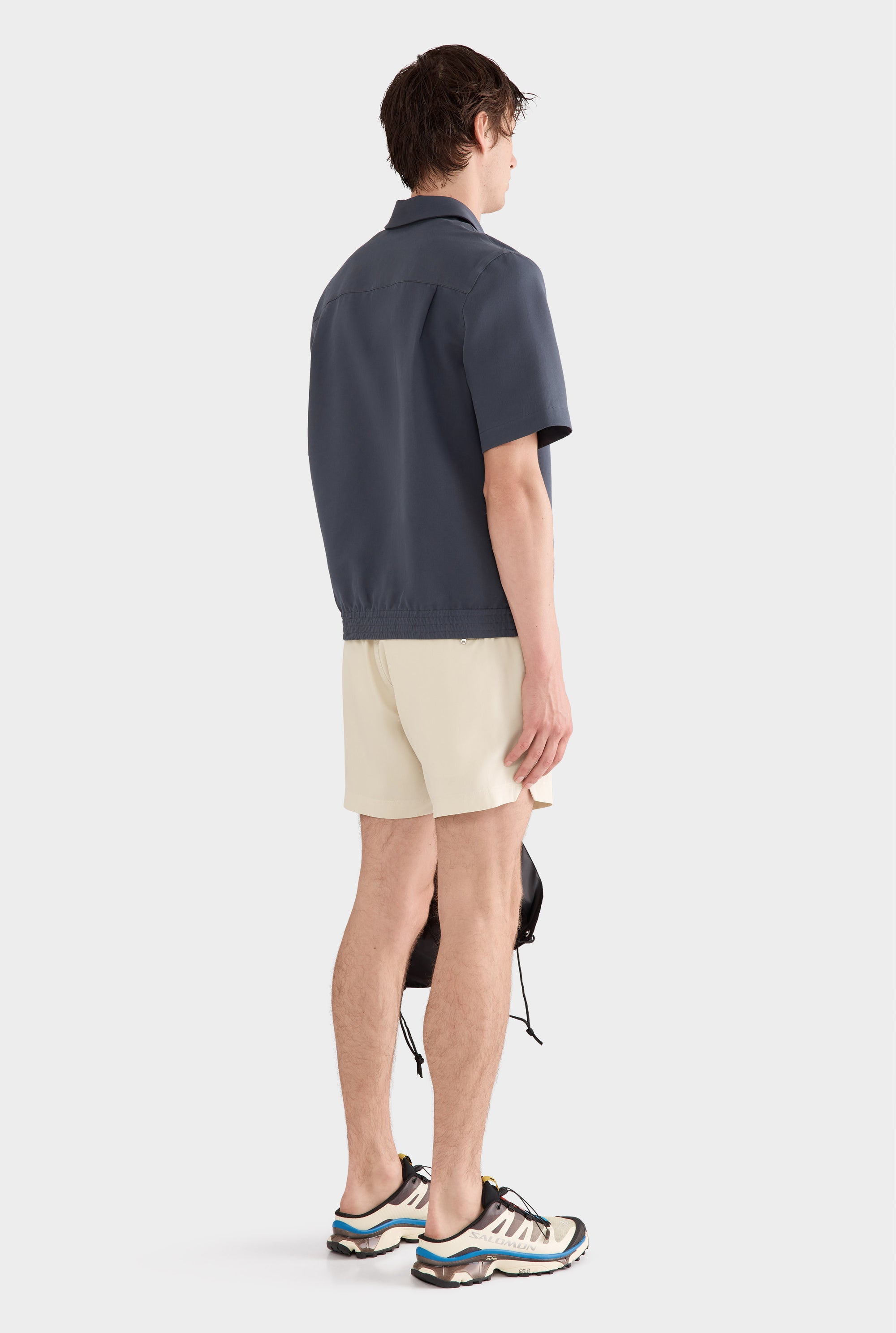 Cotton Cupro Short Sleeve Popover - Ink