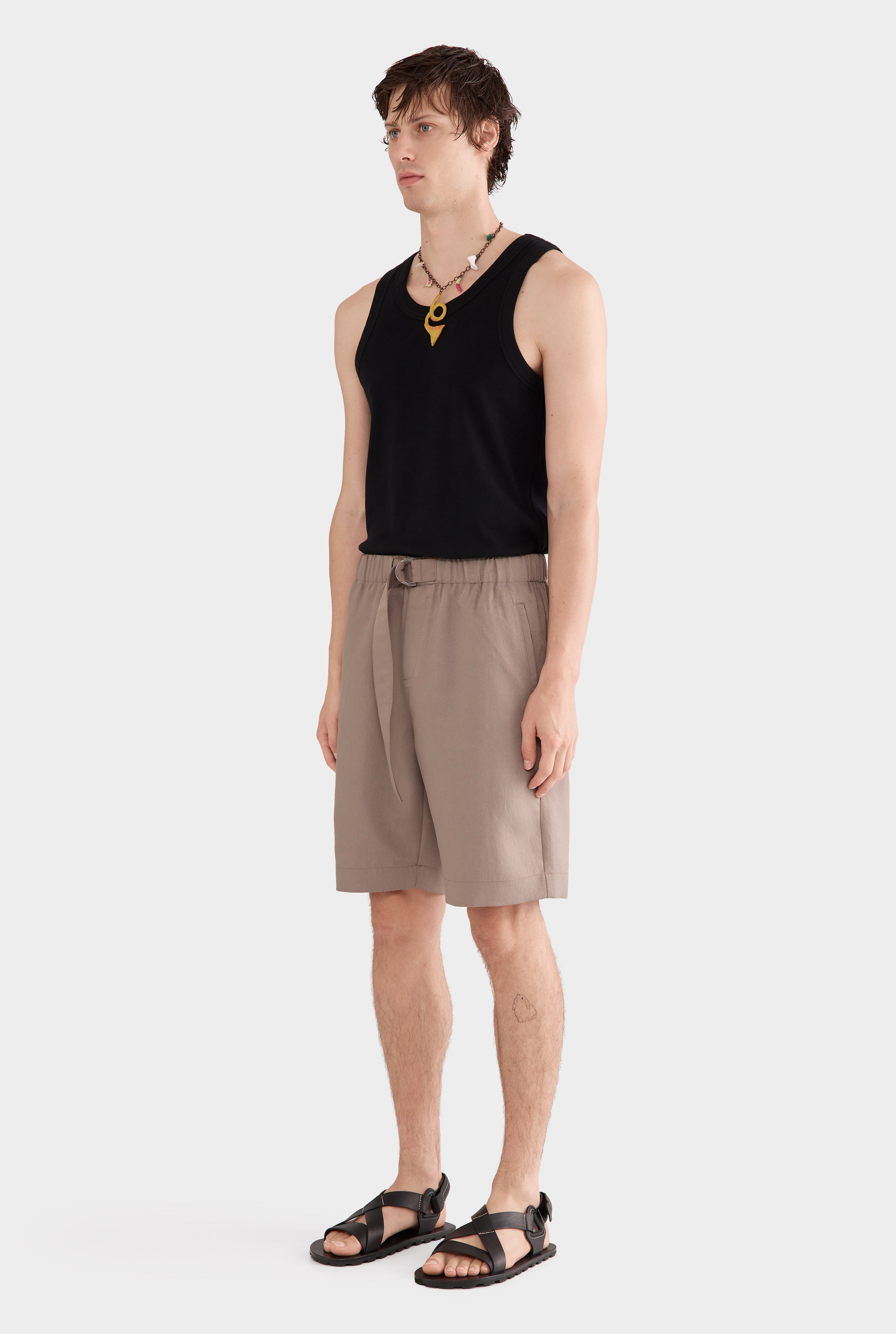 Nylon Belted Short - Pebble