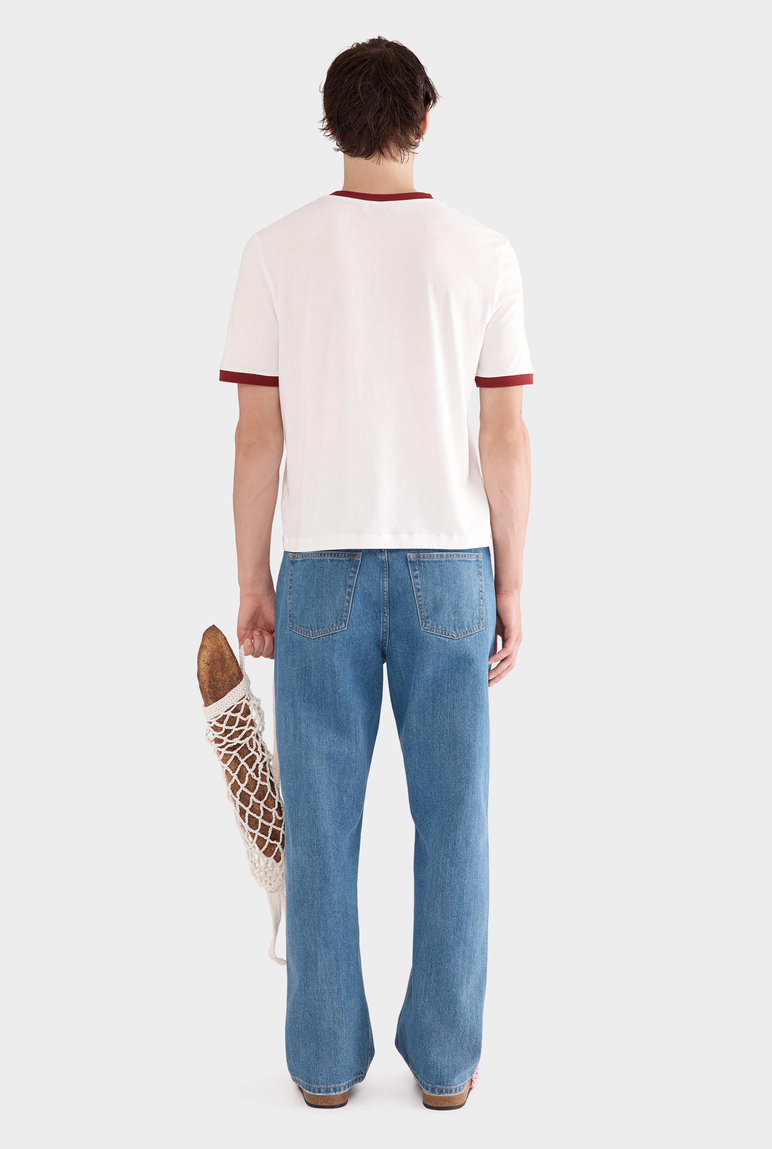 Printed Jersey T-Shirt - Off White/Deep Red