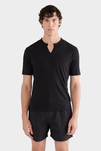 V Cut Organic Cotton T-Shirt - Black