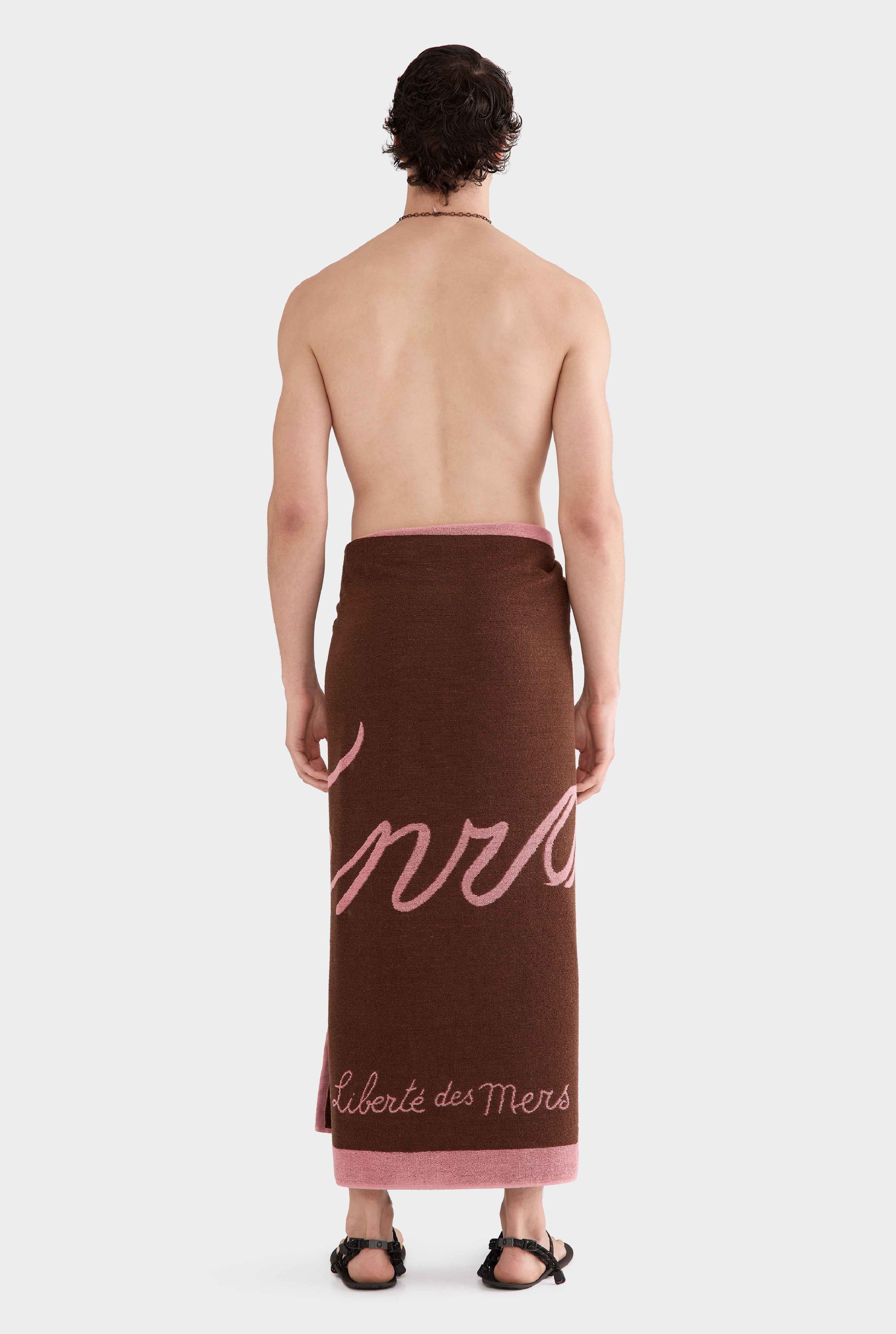 Venroy Jacquard Towel - Cocoa/Pink