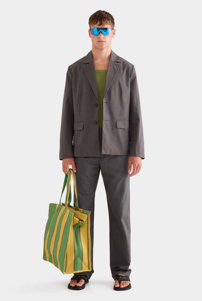 Cotton Tailored Blazer - Dark Slate