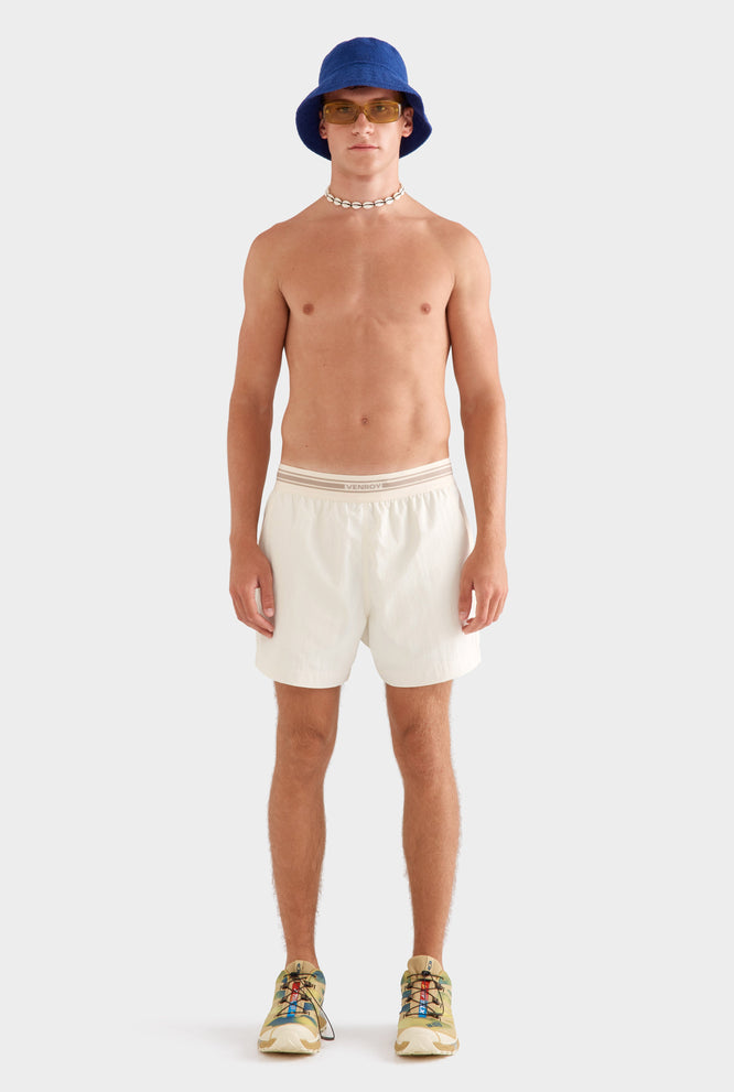 Exposed Elastic Swim Short - Cream