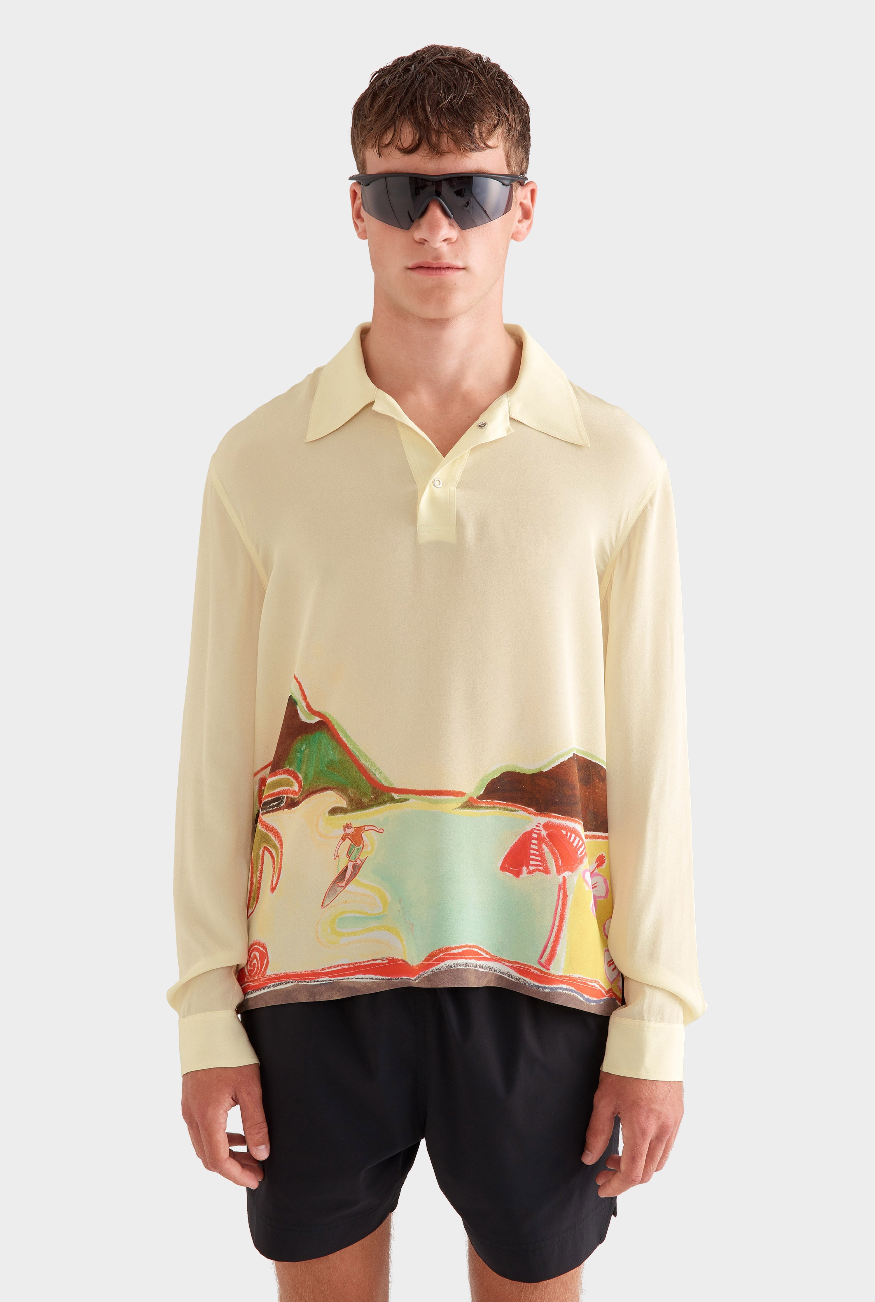 Long Sleeve Silk Boxy Pop Over -  Rio Surf Scene