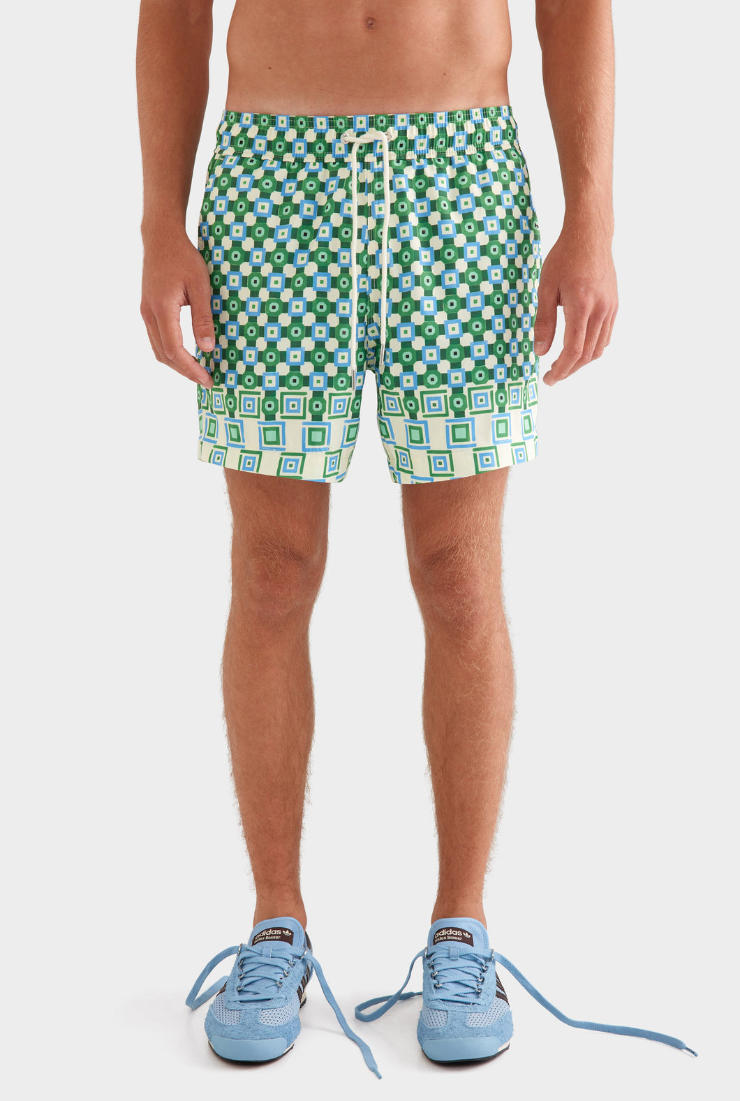 Printed Swim Short - Blue/Green Geo