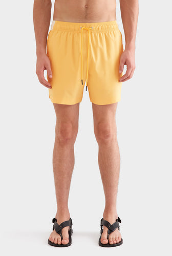 Solid Stretch Swim Short - Amber Yellow/Cream
