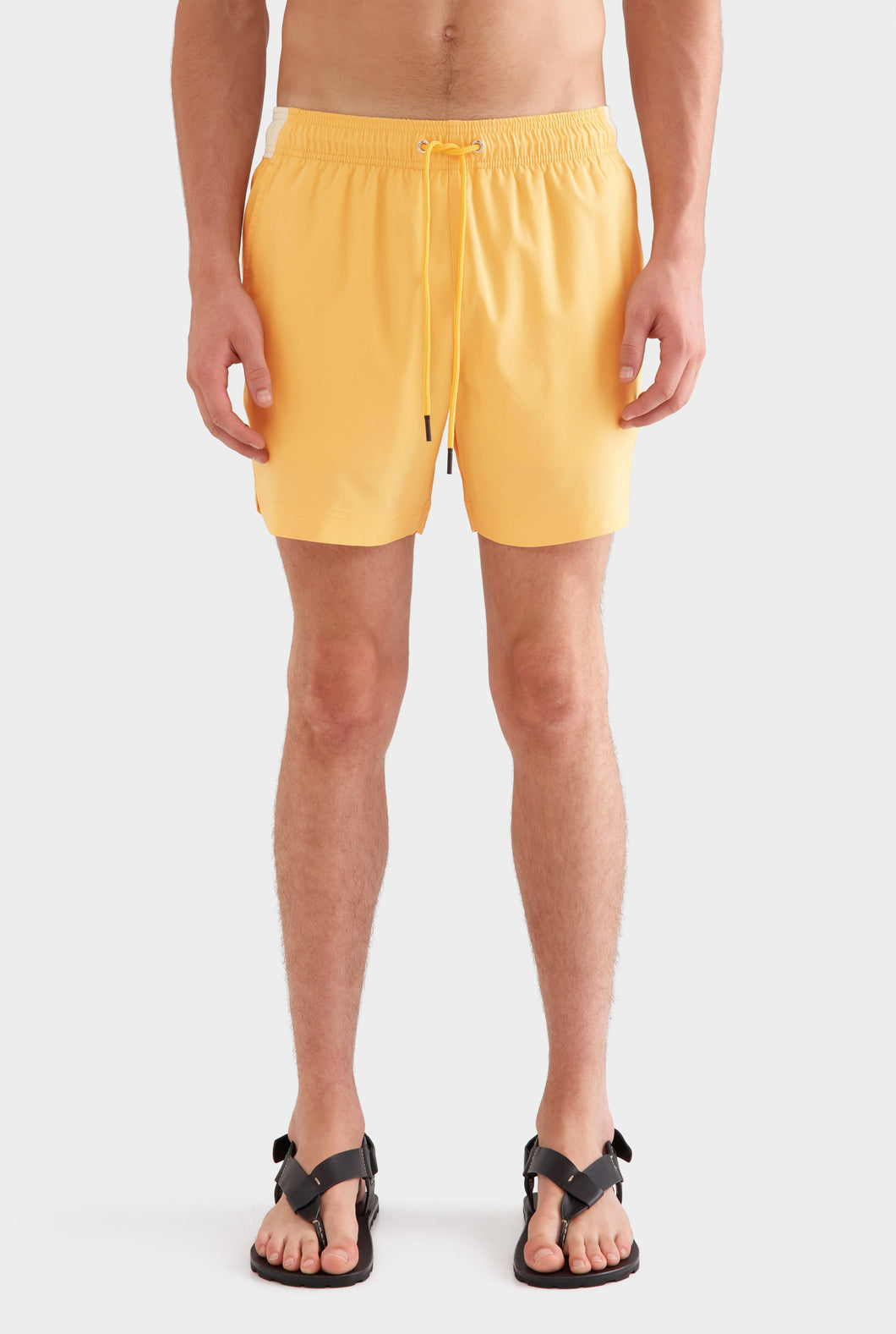 Solid Stretch Swim Short - Amber Yellow/Cream