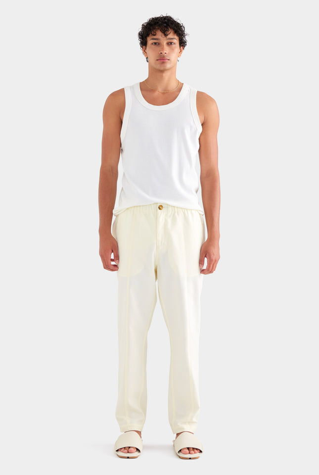 Seam Detail Trouser - Cream