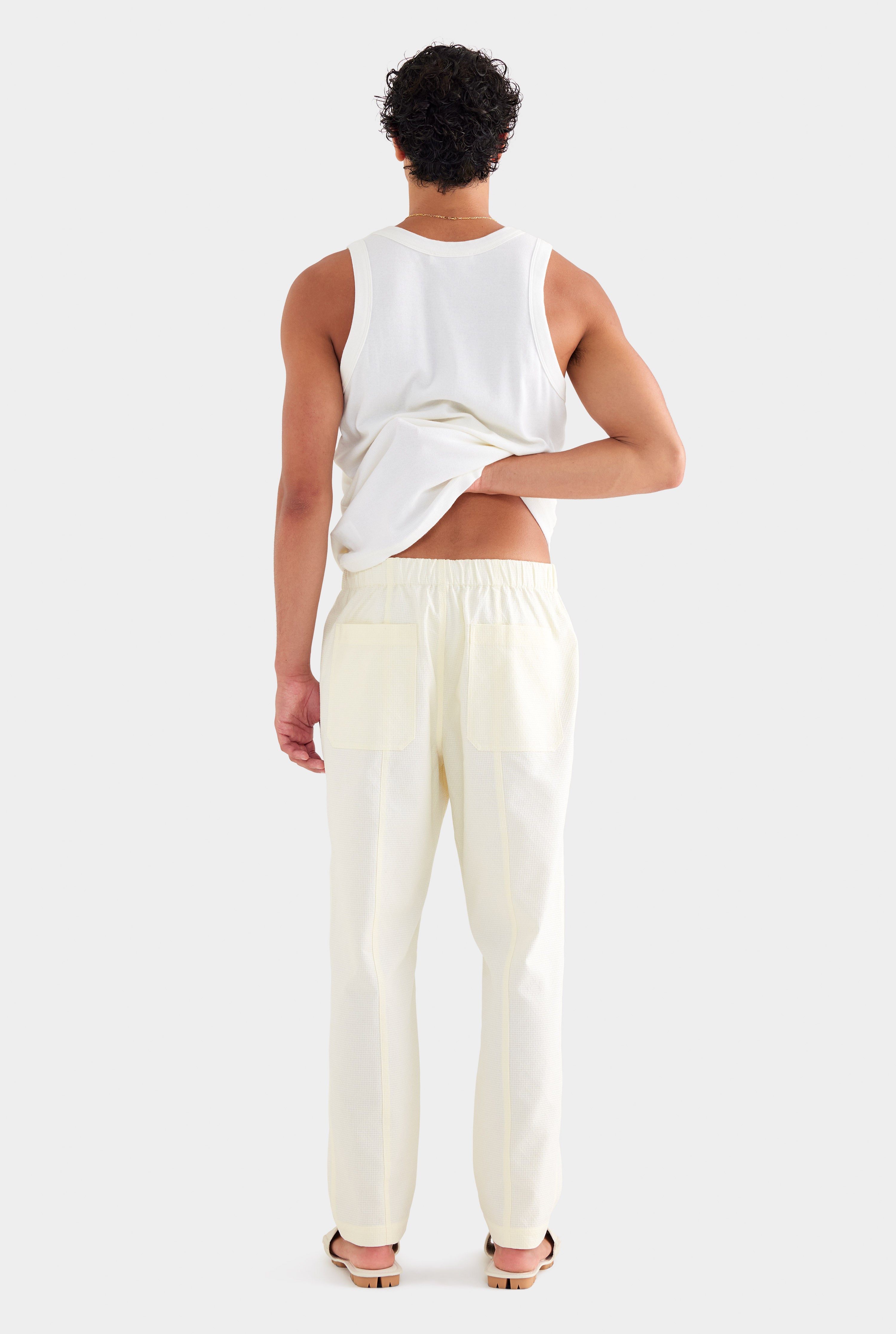 Seam Detail Trouser - Cream