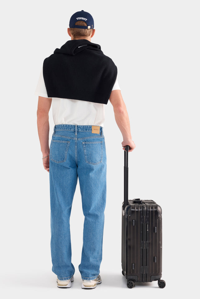 Straight Leg Denim Jean - Mid Blue