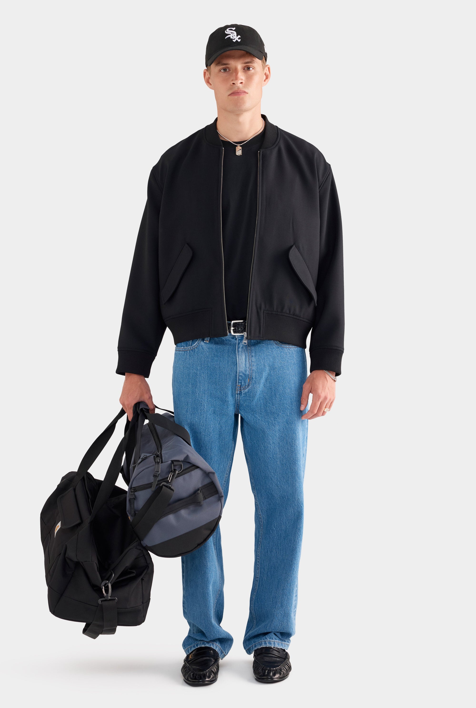 Wool Bomber Jacket - Black